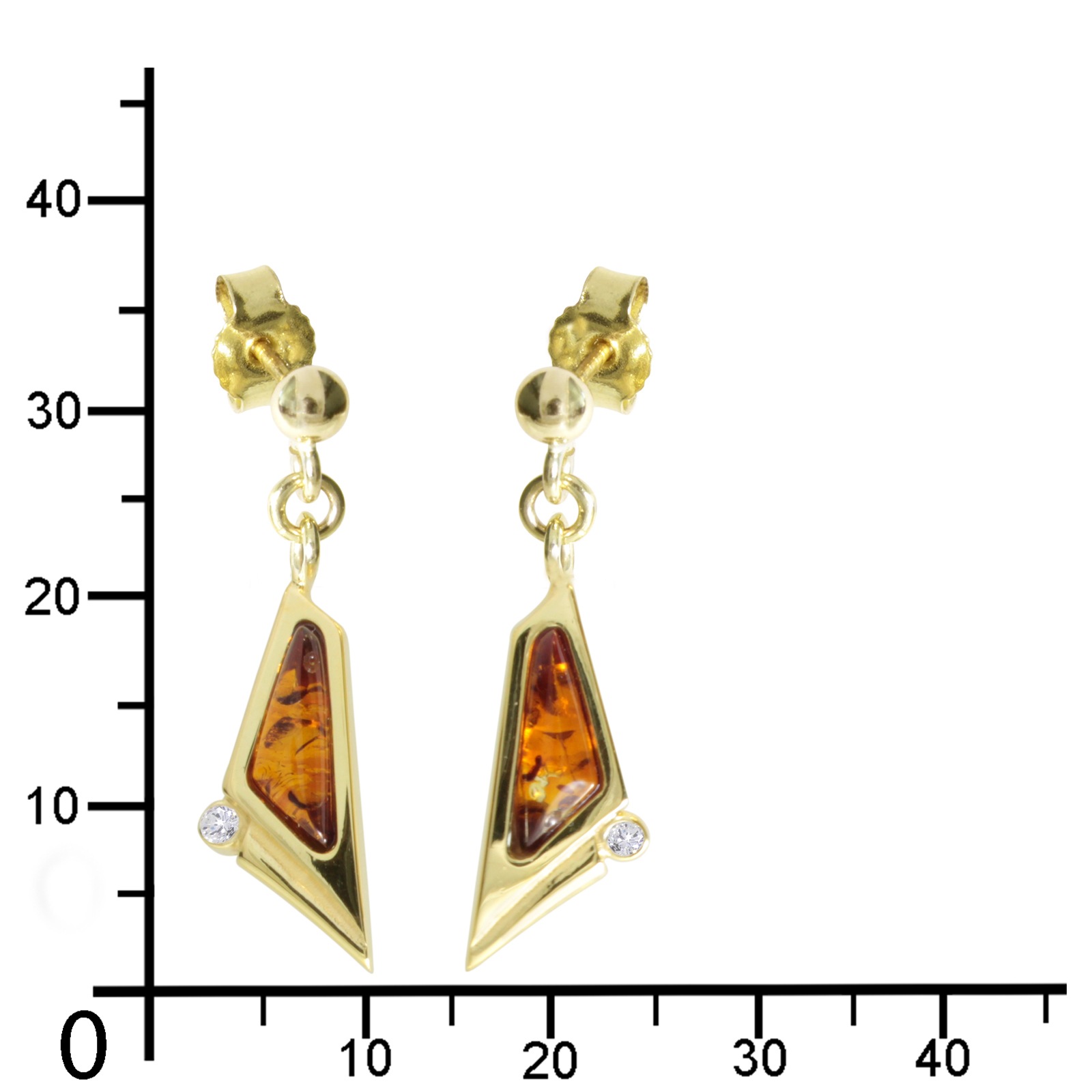 OSTSEE-SCHMUCK Paar Ohrhänger »- Agneta - Gold 585/000 - Bernstein/Brillant«