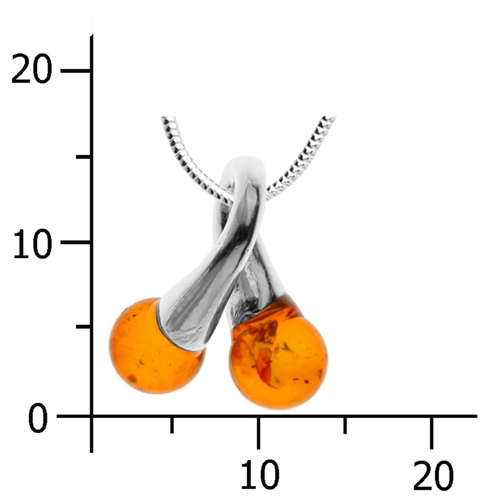 OSTSEE-SCHMUCK Kette mit Anhänger »- Doppelkelch - Silber 925/000 - Bernstein«