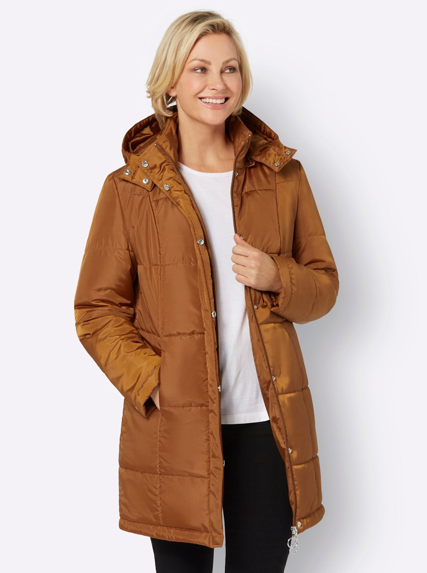 Classic Basics Steppjacke, mit Kapuze