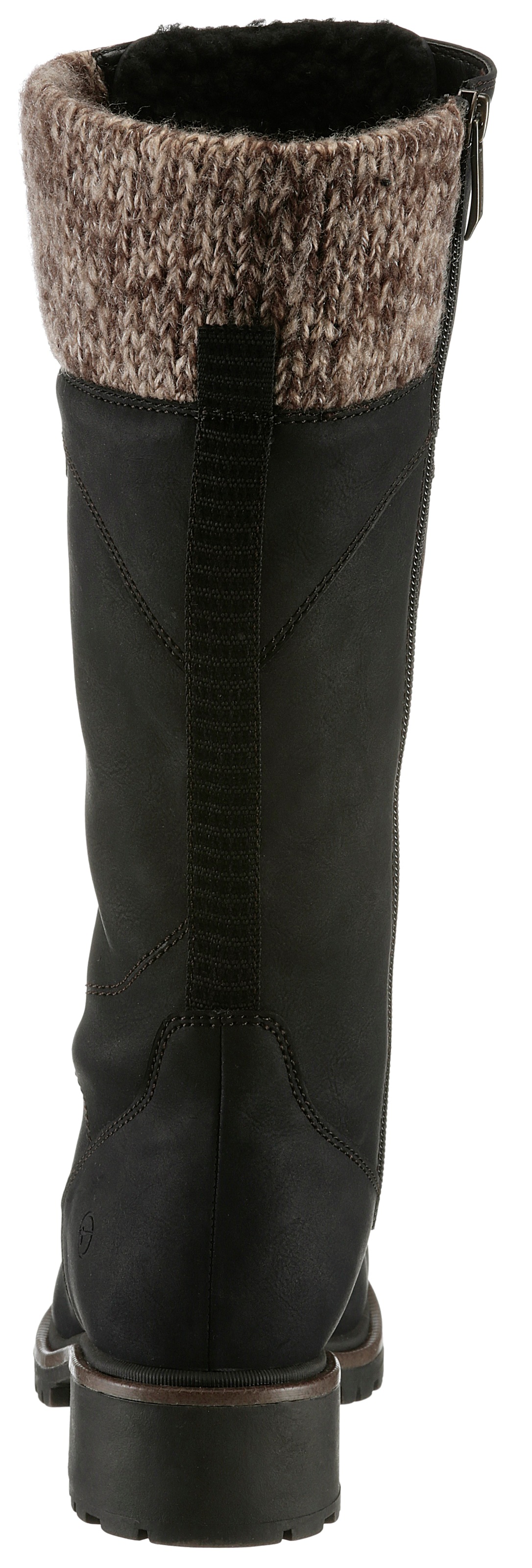 Tamaris Winterstiefel, Blockabsatz, Schnürstiefel, Langschaftstiefel, vegane Verarbeitung