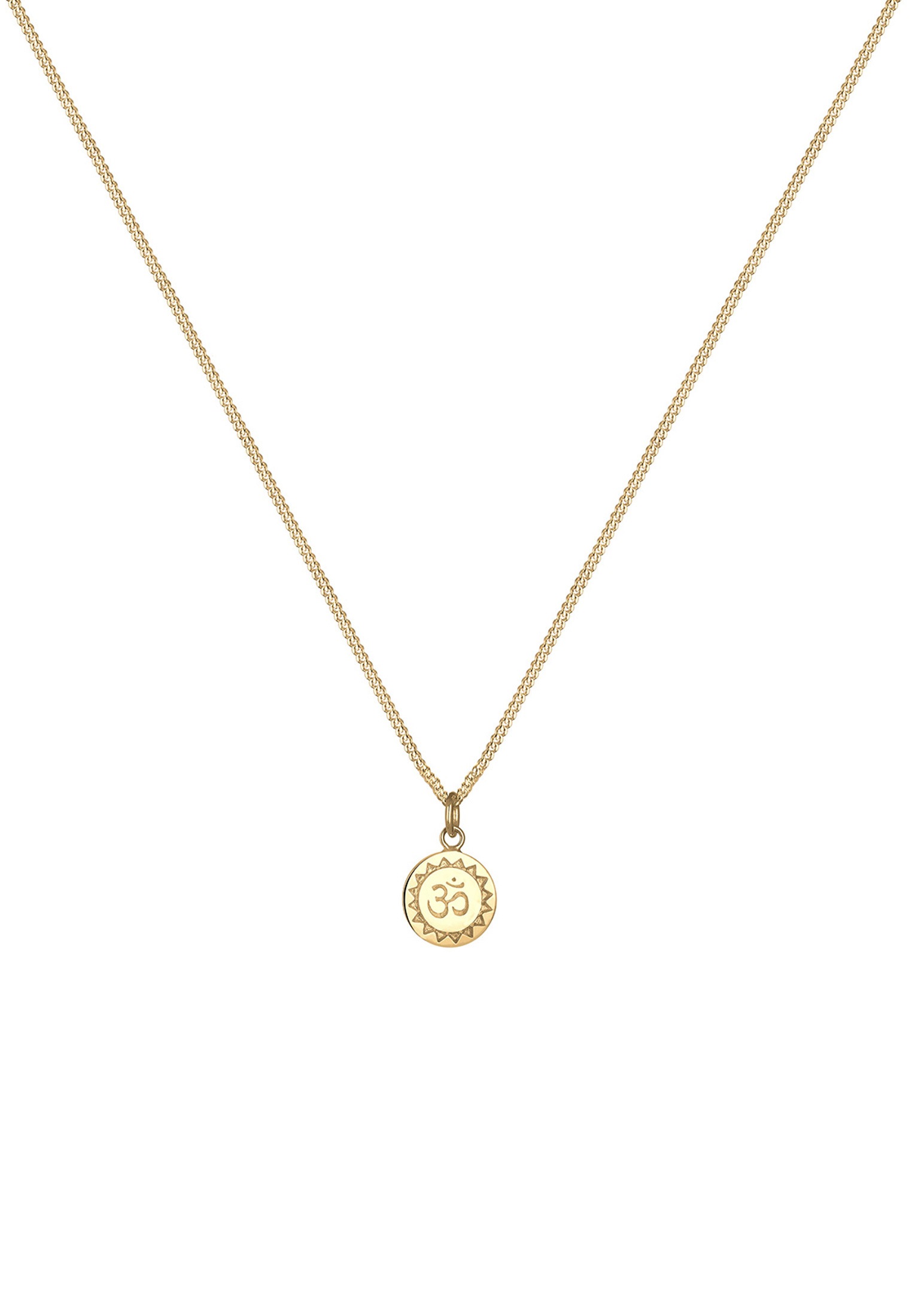 Elli Kette mit Anhänger »Halskette Om Mantra Yoga Anhänger 925 Silber vergoldet«