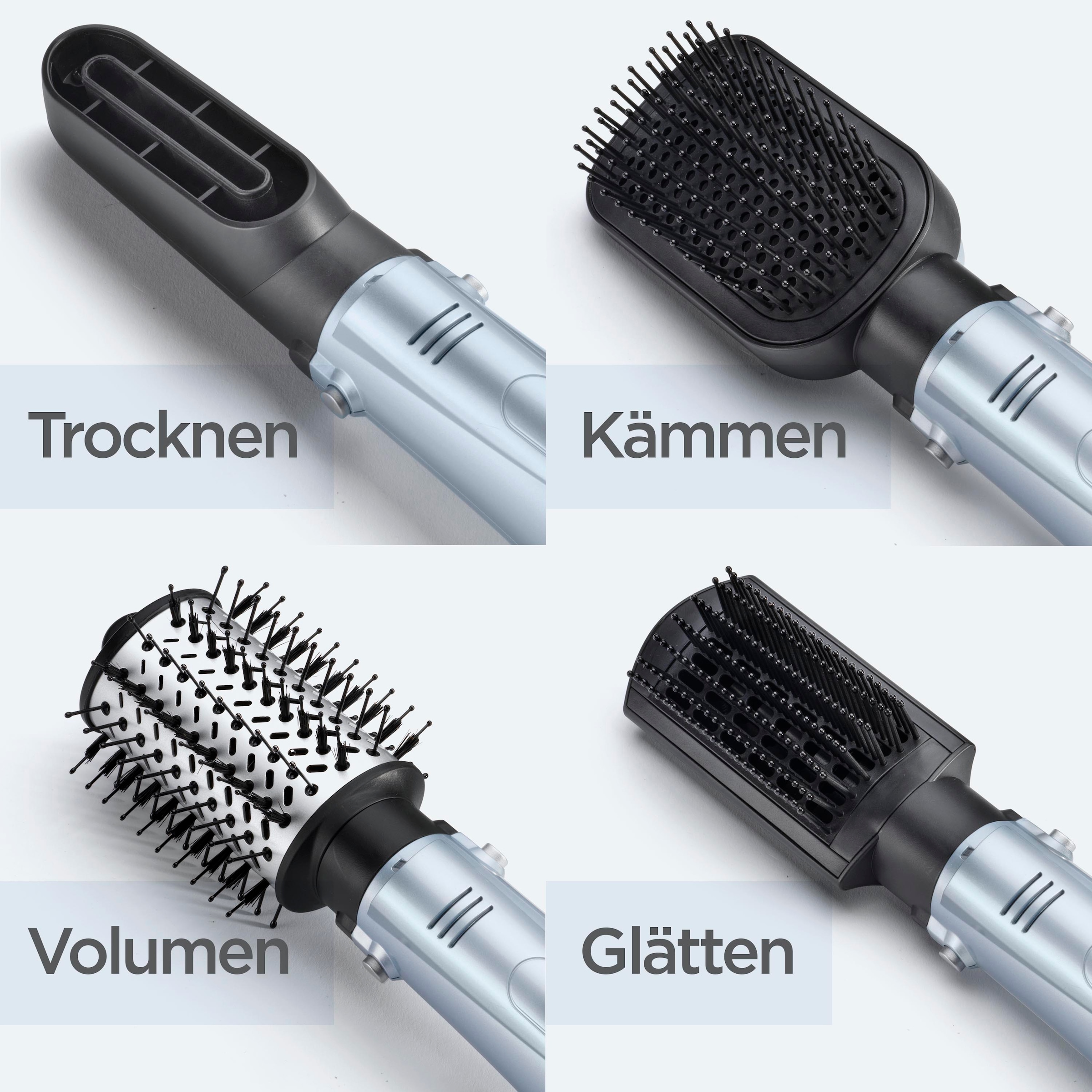 BaByliss Warmluftbürste »BaByliss Hydro Fusion Smooth & Shape 4-in-1 Warmluftbürste, AS774E« 4 Aufsätze Rundbürstenföhn mit Dual-Ionen für Anti-Frizz & 4 Aufsätzen, 1000W