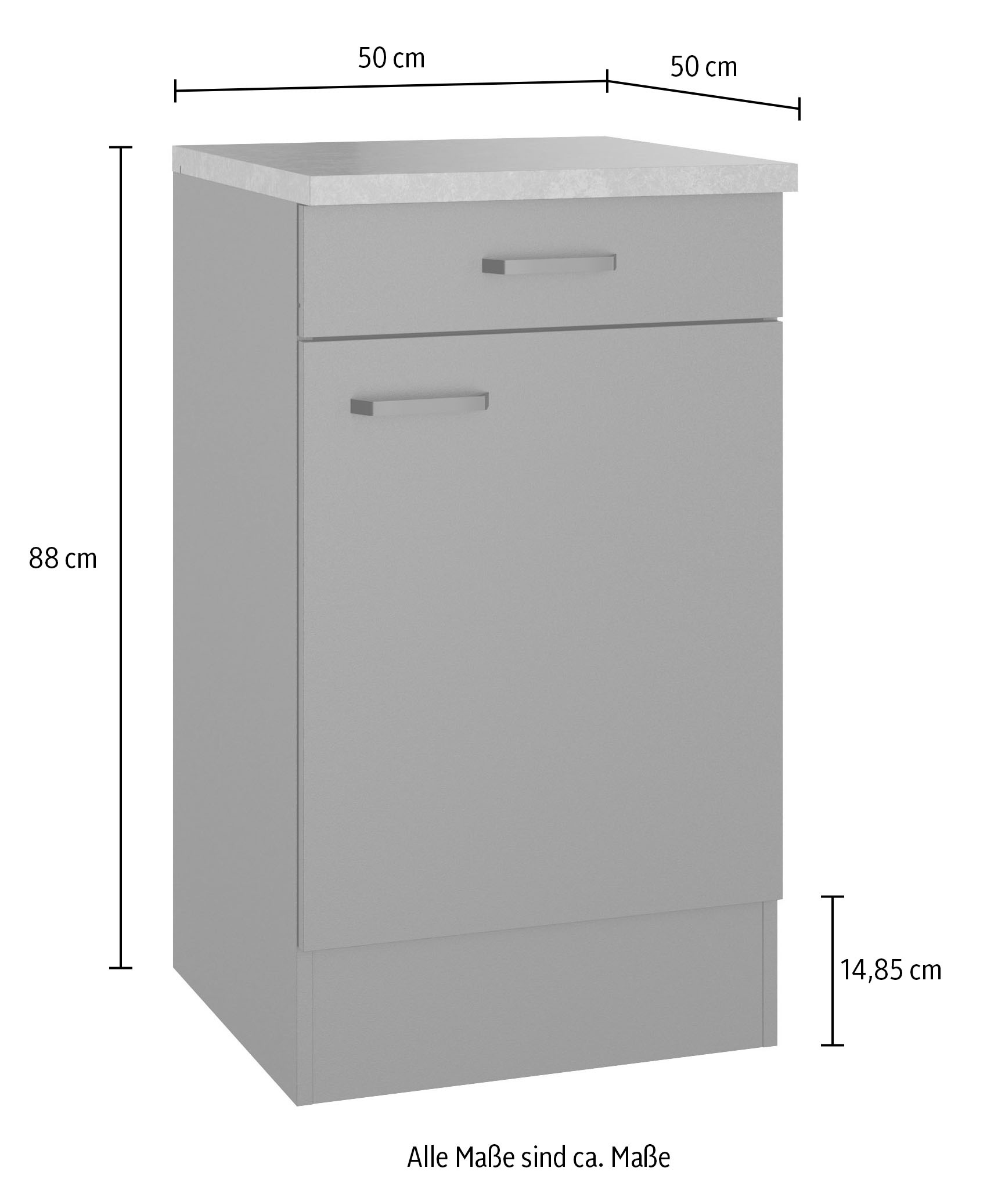 OPTIFIT Unterschrank »OPTImulti« Breite 50 cm, Tiefe 50 cm, mit 1 Tür, 1 Schubkasten, 1 Einlegeboden