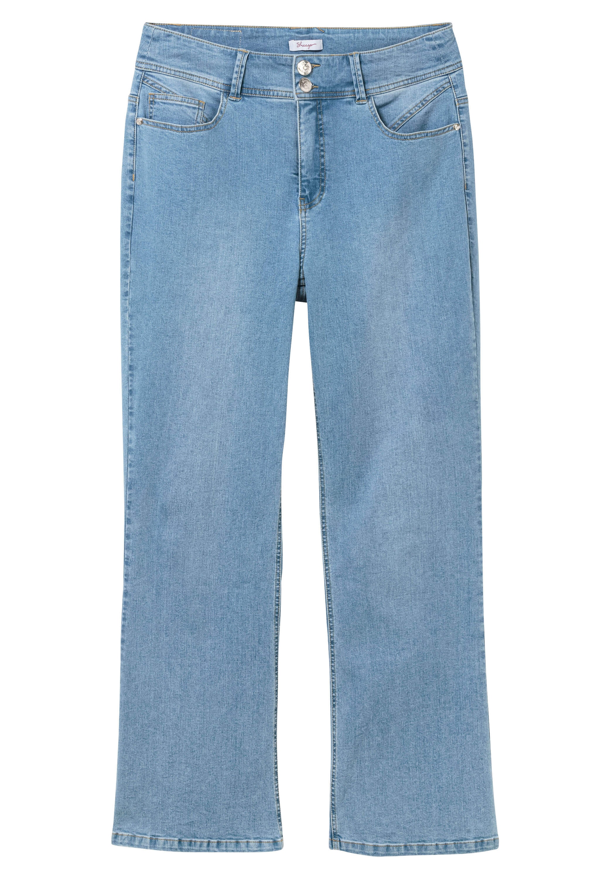 Sheego Bootcut-Jeans »Bootcut-Jeans Bootcut-Jeans mit High-Waist-Bund« im Curvy-Schnitt MANUELA