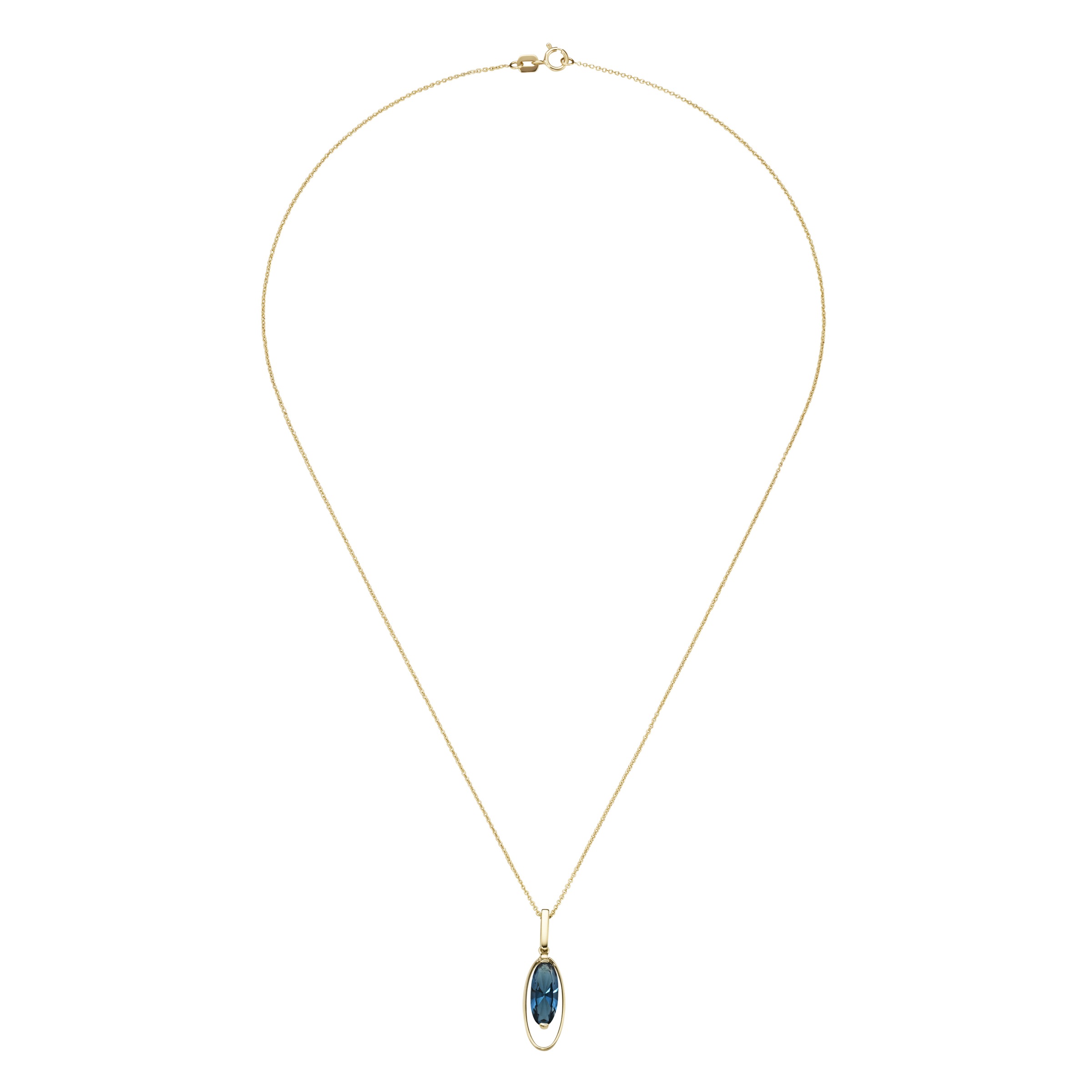 Luigi Merano Kette mit Anhänger »Kette Anhänger mit Blautopas, Gold 375«