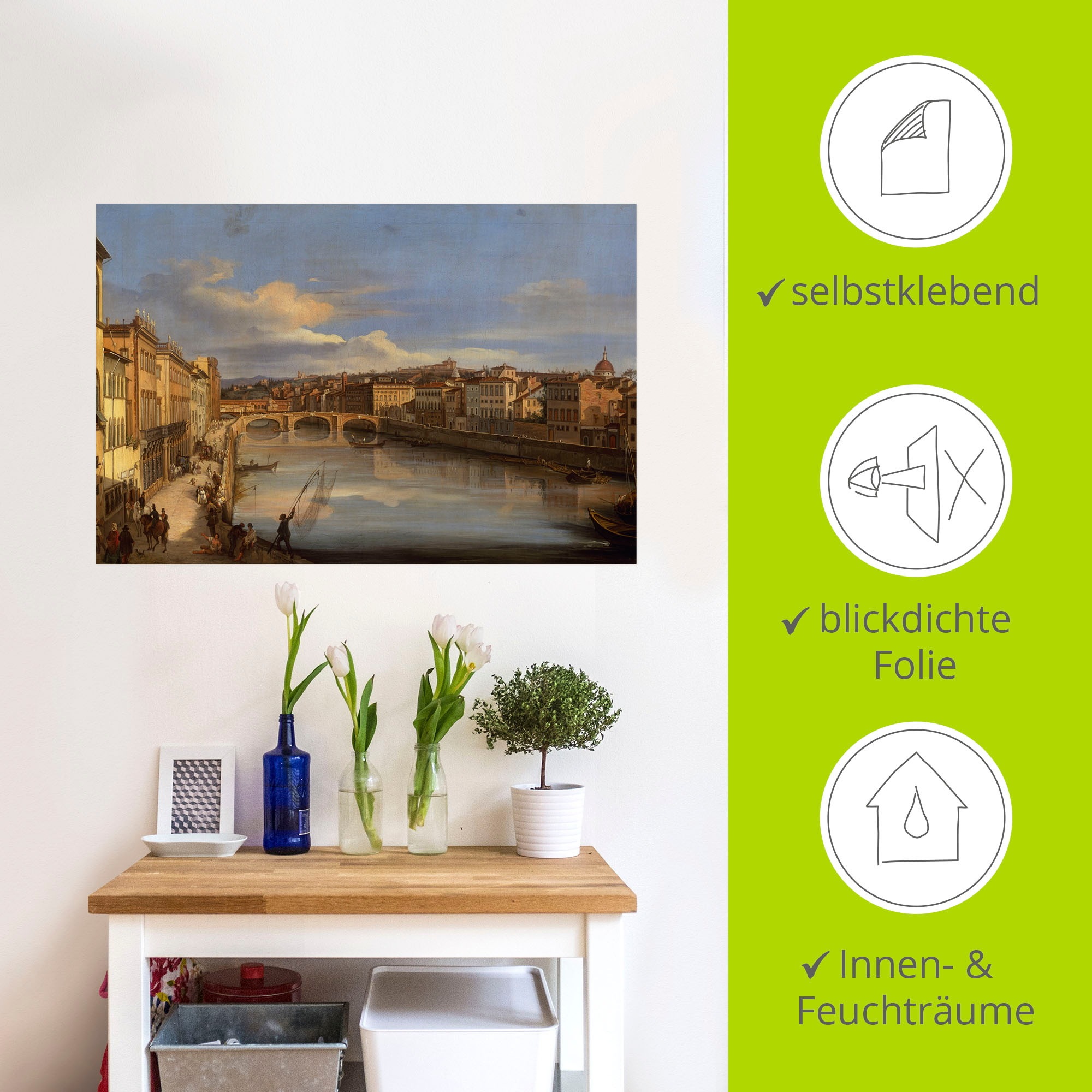 Artland Wandbild »Ein Blick auf den Arno«, Florenz, (1 St.), als Leinwandbild, Poster, Wandaufkleber in verschied. Größen