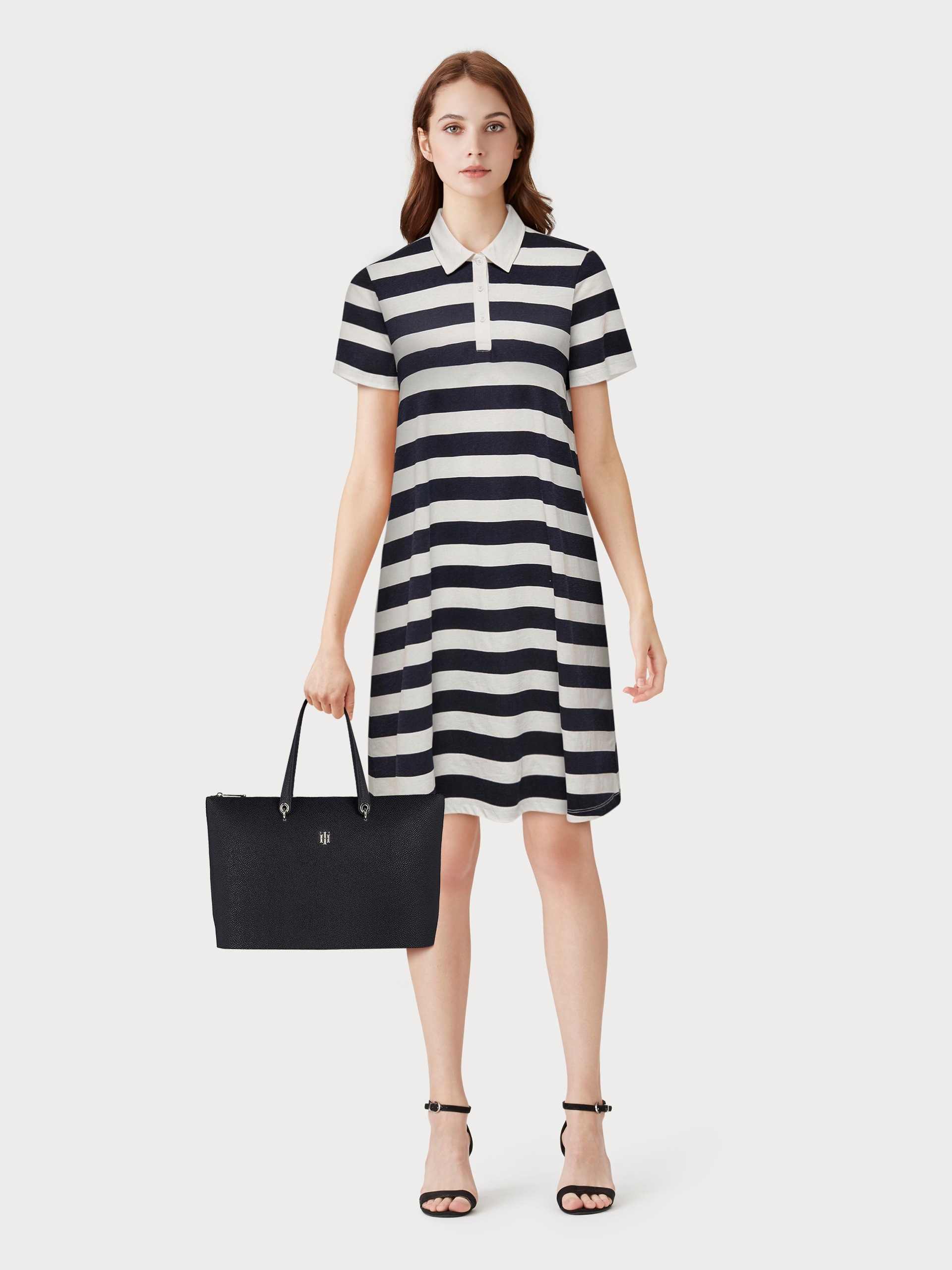 Only Jerseykleid »ONLMAY S/S POLO STRIPE DRESS JRS«, in gestreifter Optik