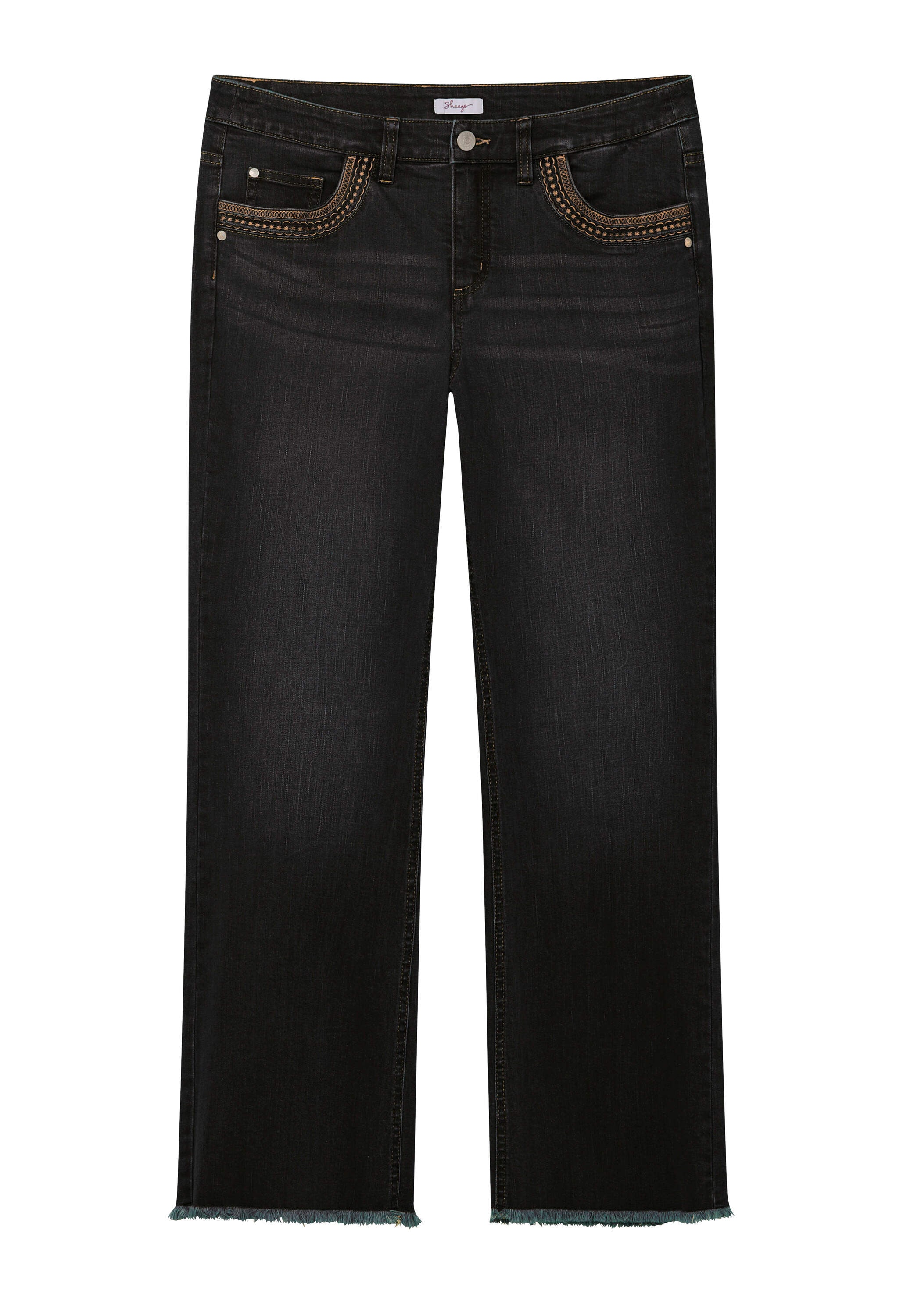 Sheego 5-Pocket-Jeans »Jeans Bootcut-Jeans mit Fransensaum«