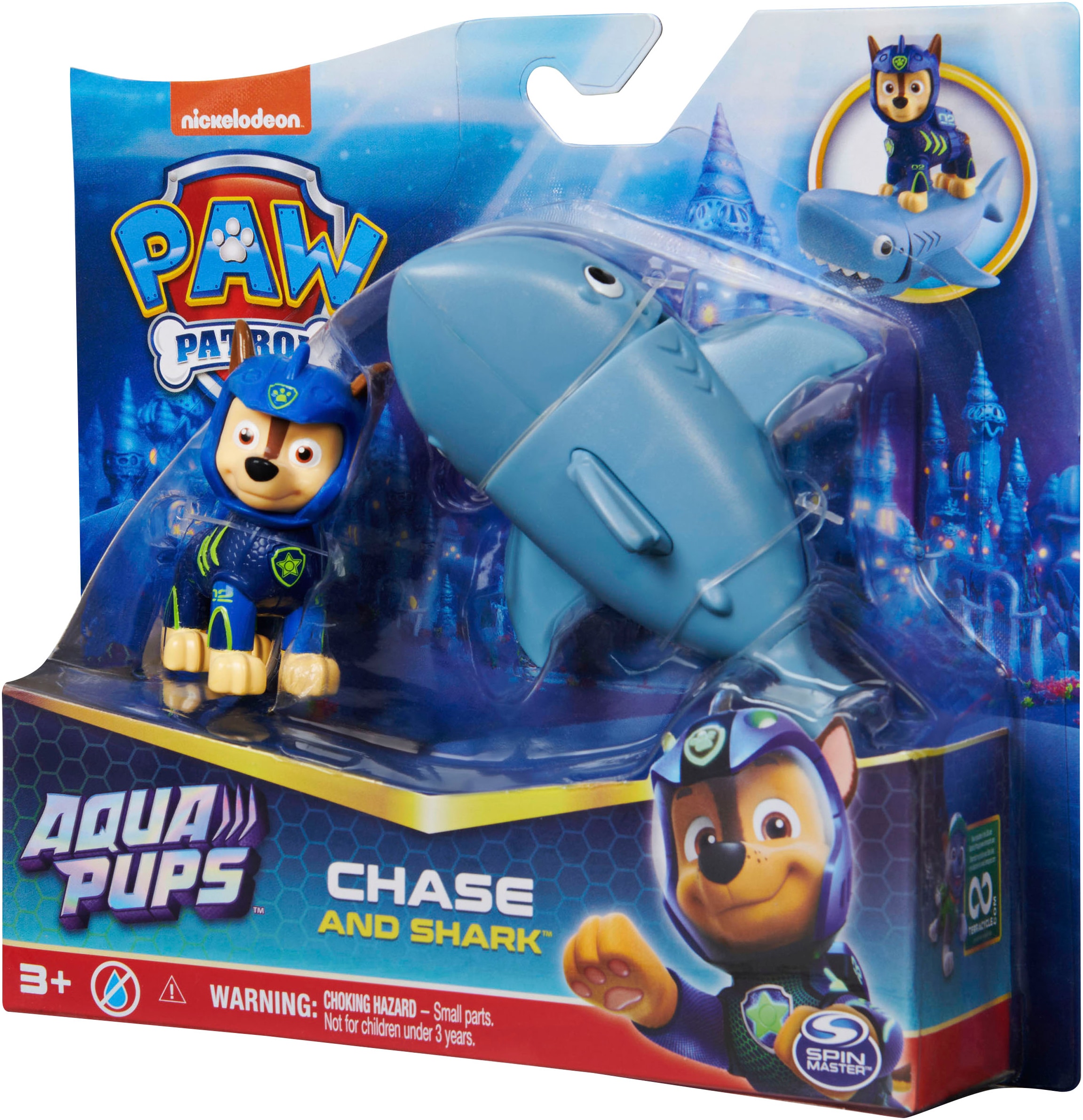 Spin Master Spielfigur »Paw Patrol - Aqua Pups - Hero Pups Solid Chase«, (Set)