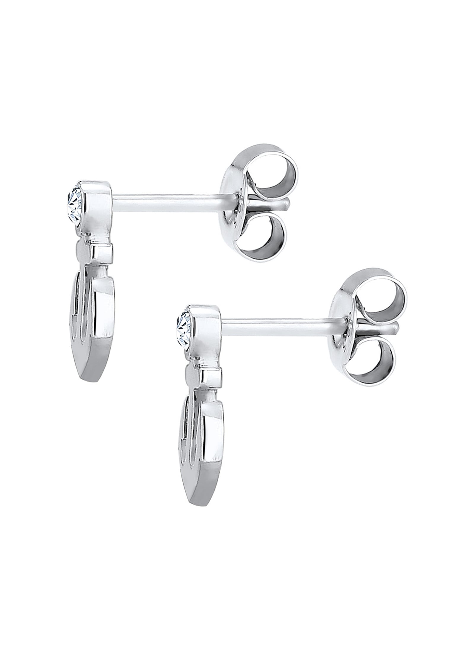 Elli Paar Ohrstecker »Ohrringe Ohrstecker Anker Glas Kristalle Weiß 925 Sterling Silber«