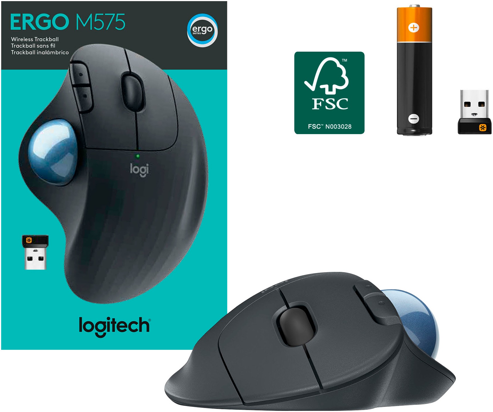 Logitech Maus »ERGO M575«, Bluetooth