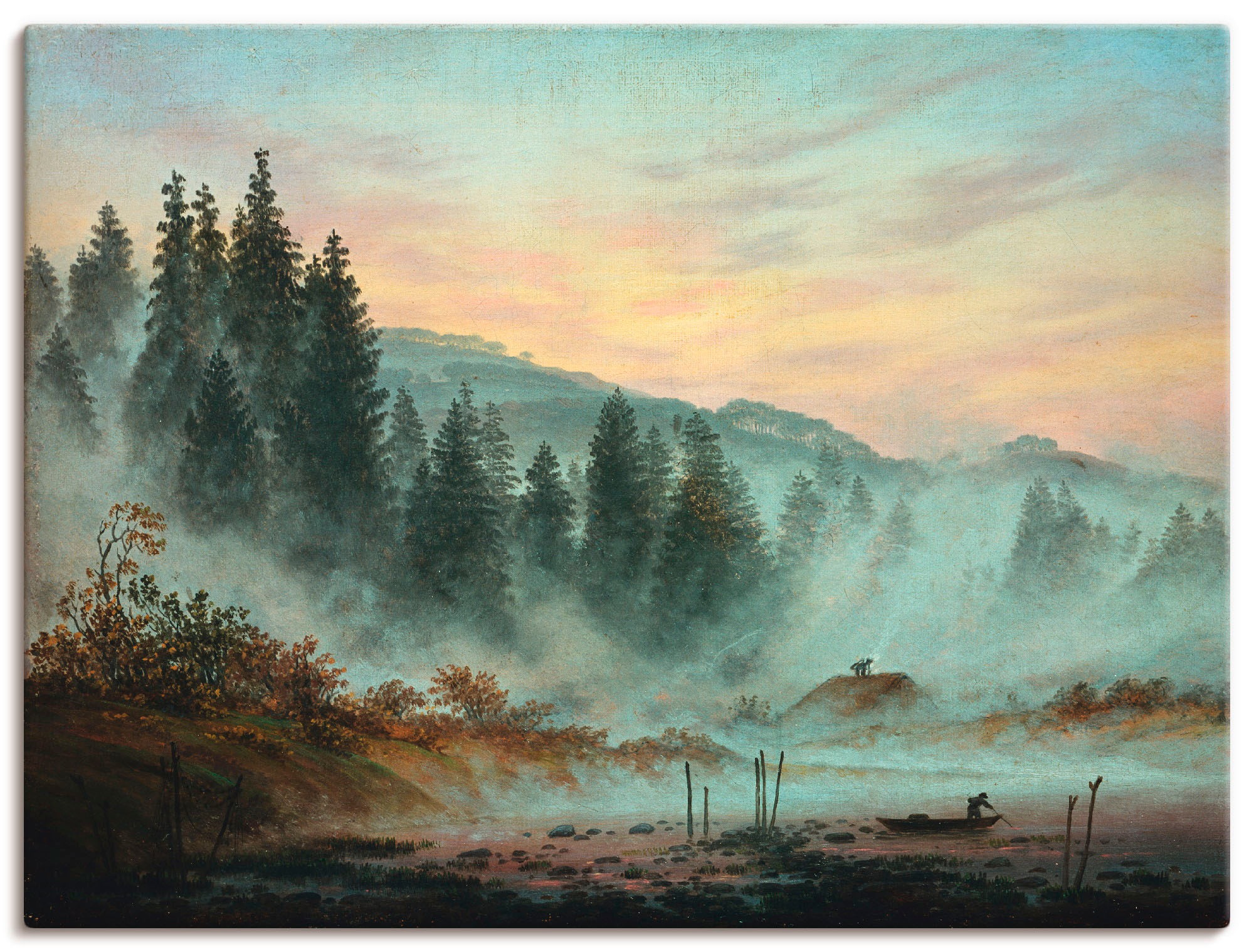 Artland Wandbild »Der Morgen, um 1820/21«, Berge, (1 St.), in vielen Größen & Produktarten -Leinwandbild, Poster, Wandaufkleber / Wandtattoo auch für Badezimmer geeignet