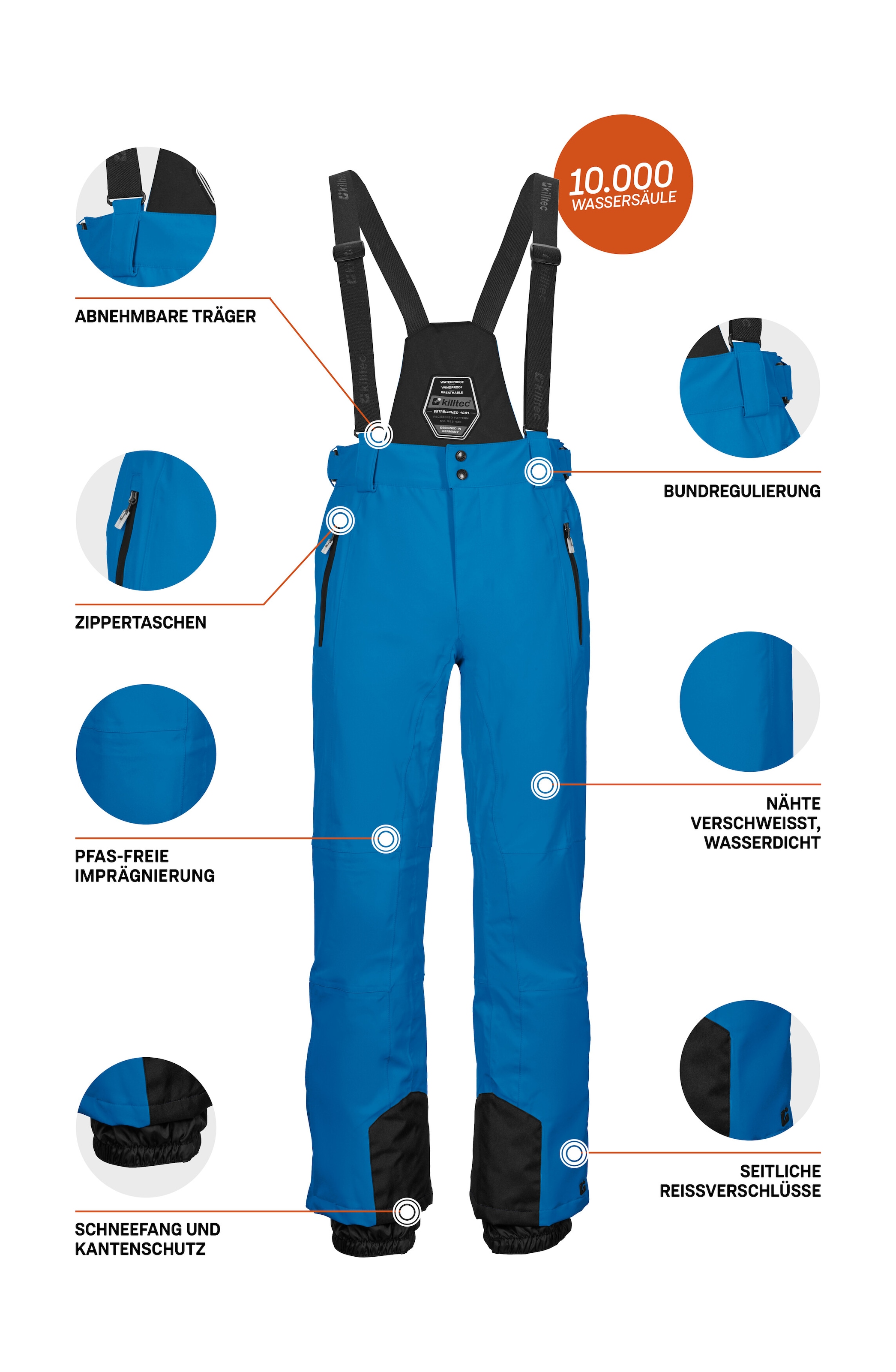 Killtec Skihose »KSW 100 MN SKI PNTS«  Wind- und wasserdichte Skihose, verstellbar, mit Schneefängen