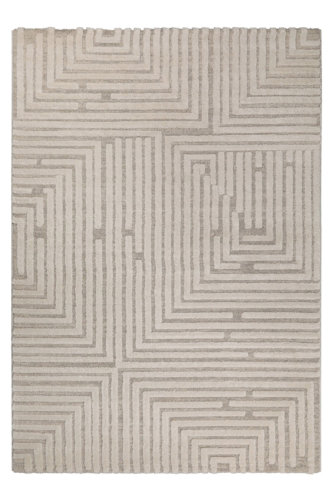 Wecon home Teppich »Hillmar«, rechteckig, 18 mm Höhe, Gewebt, Hoch-Tief, robust, geometrisches Design, Scandi, Wohnzimmer