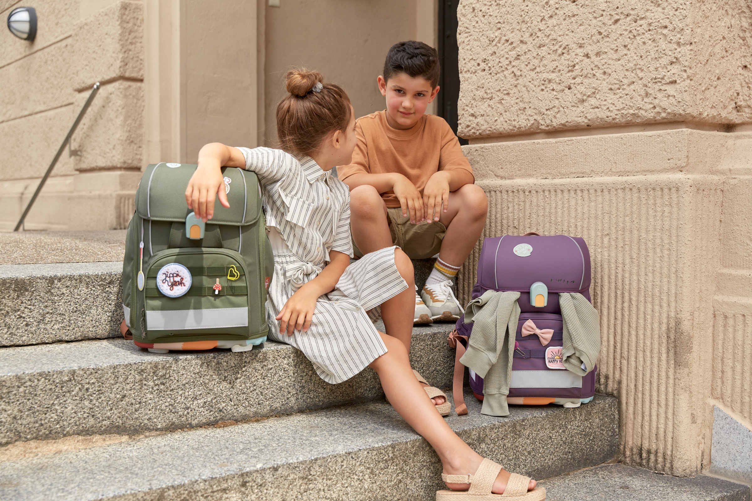 LÄSSIG Schulranzen »Unique, Boxy, Purple«, Reflektoren, PETA-approved vegan; aus recyceltem Material
