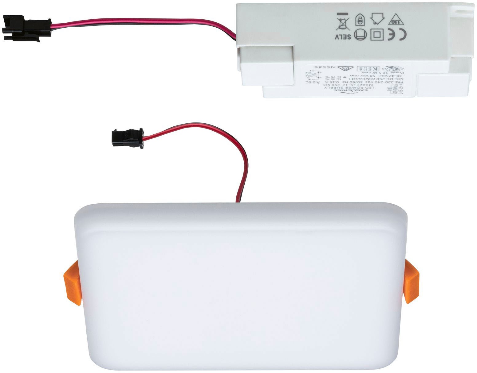Paulmann LED Einbauleuchte »LED Einbaupanel Veluna VariFit IP44 eckig 125x125mm 8,5W 4.000K Satin«, 1 flammig, LED Einbaupanel Veluna VariFit IP44 eckig 125x125mm 8,5W 4.000K Satin