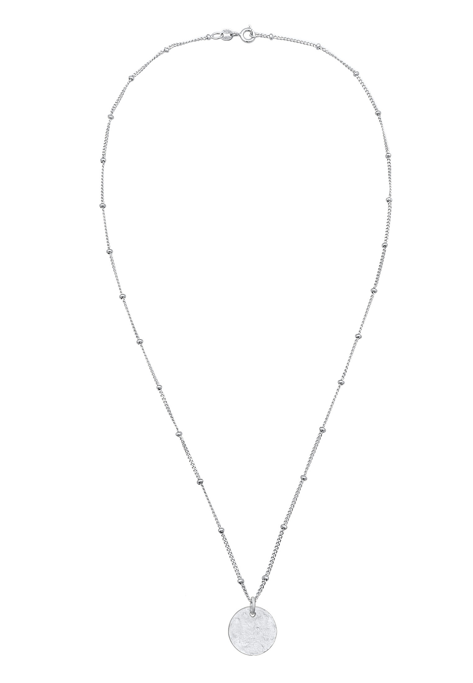 Elli Kette mit Anhänger »Halskette Kugelkette Disc Plättchen 925 Silber«
