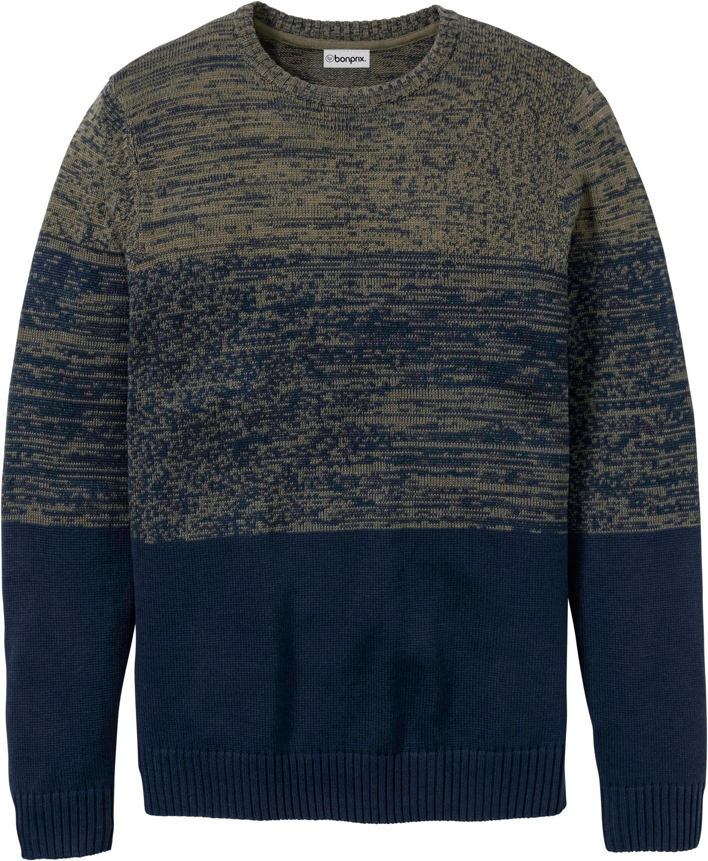 bonprix Strickpullover »Feinstrickpullover mit Komfortschnitt und Baumwolle« aus Baumwolle und Polyacryl, mit Rundhalsausschnitt, Regular fit