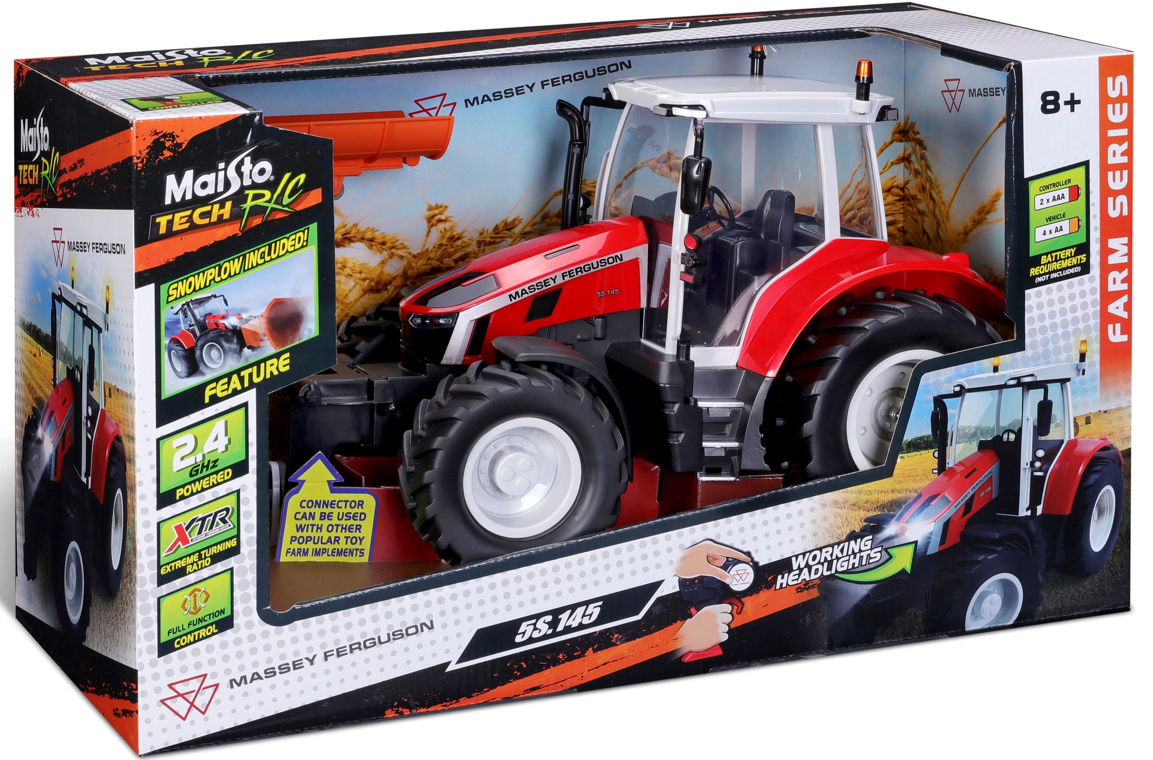 Maisto Tech RC-Traktor »Massey Ferguson 5S.145 mit Schnee-Schieber, 2,4GHz«,  mit Licht online