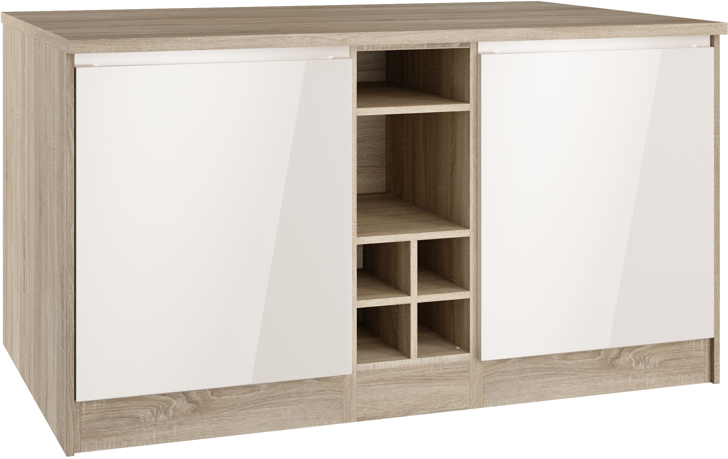 Kücheninsel »KS-Virginia«, Breite 153 cm, MDF-Fronten, Flaschenregal