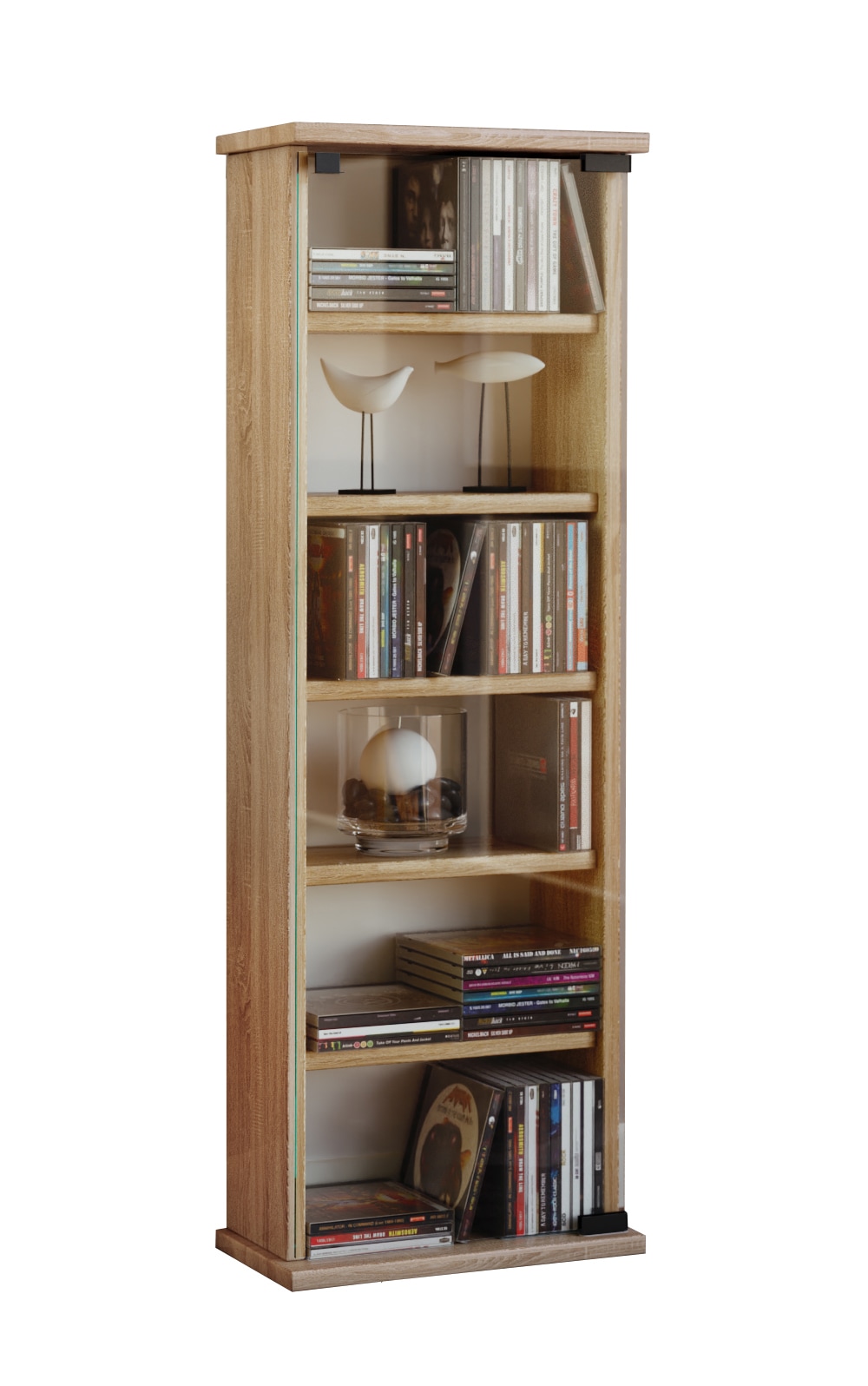 VCM Media-Regal »Holz CD DVD Stand Regal Schrank Vetro Glastür« 1 Stk. tlg.