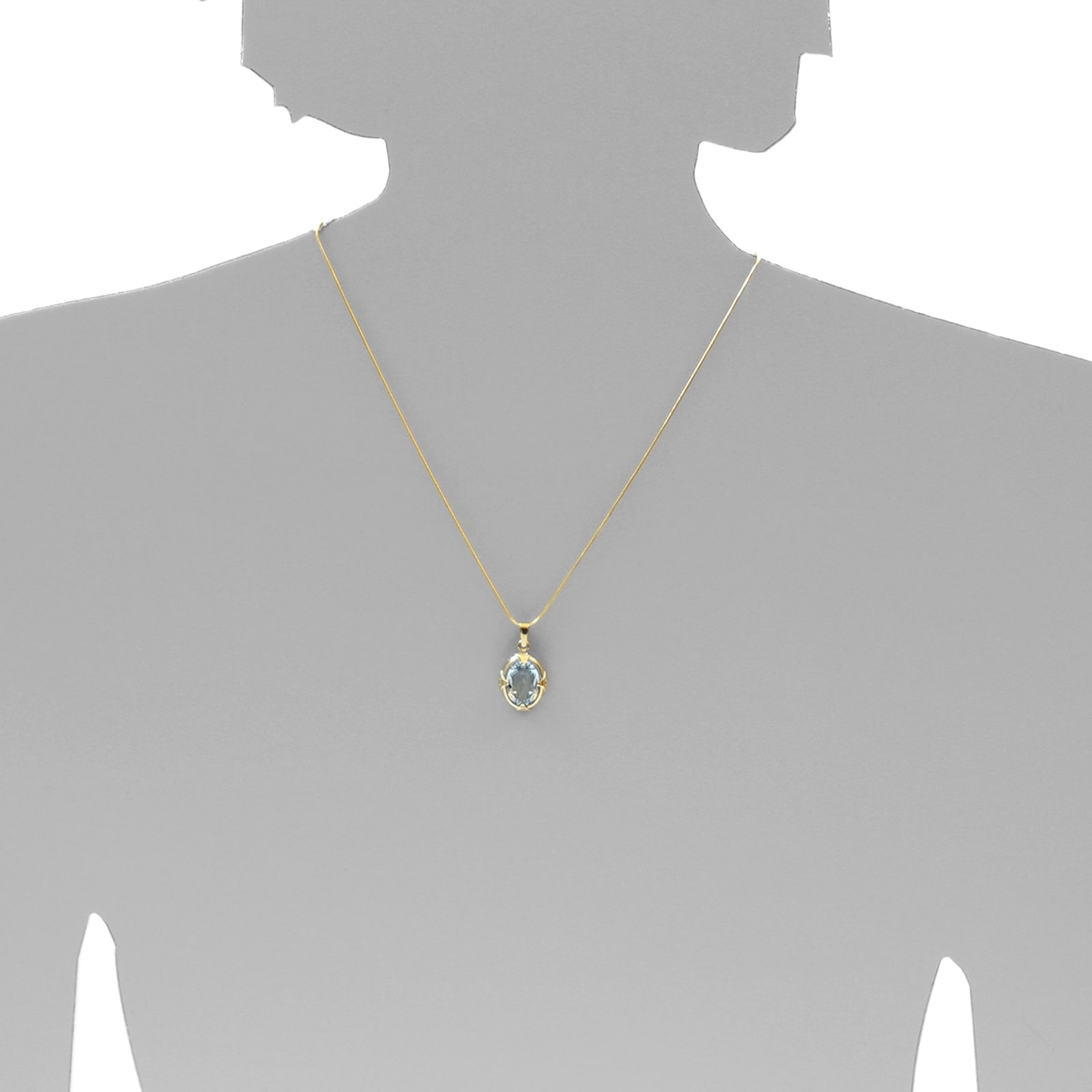OSTSEE-SCHMUCK Kettenanhänger »- Winola 14x10 - Gold 333/000 - sy. Aquamarin«