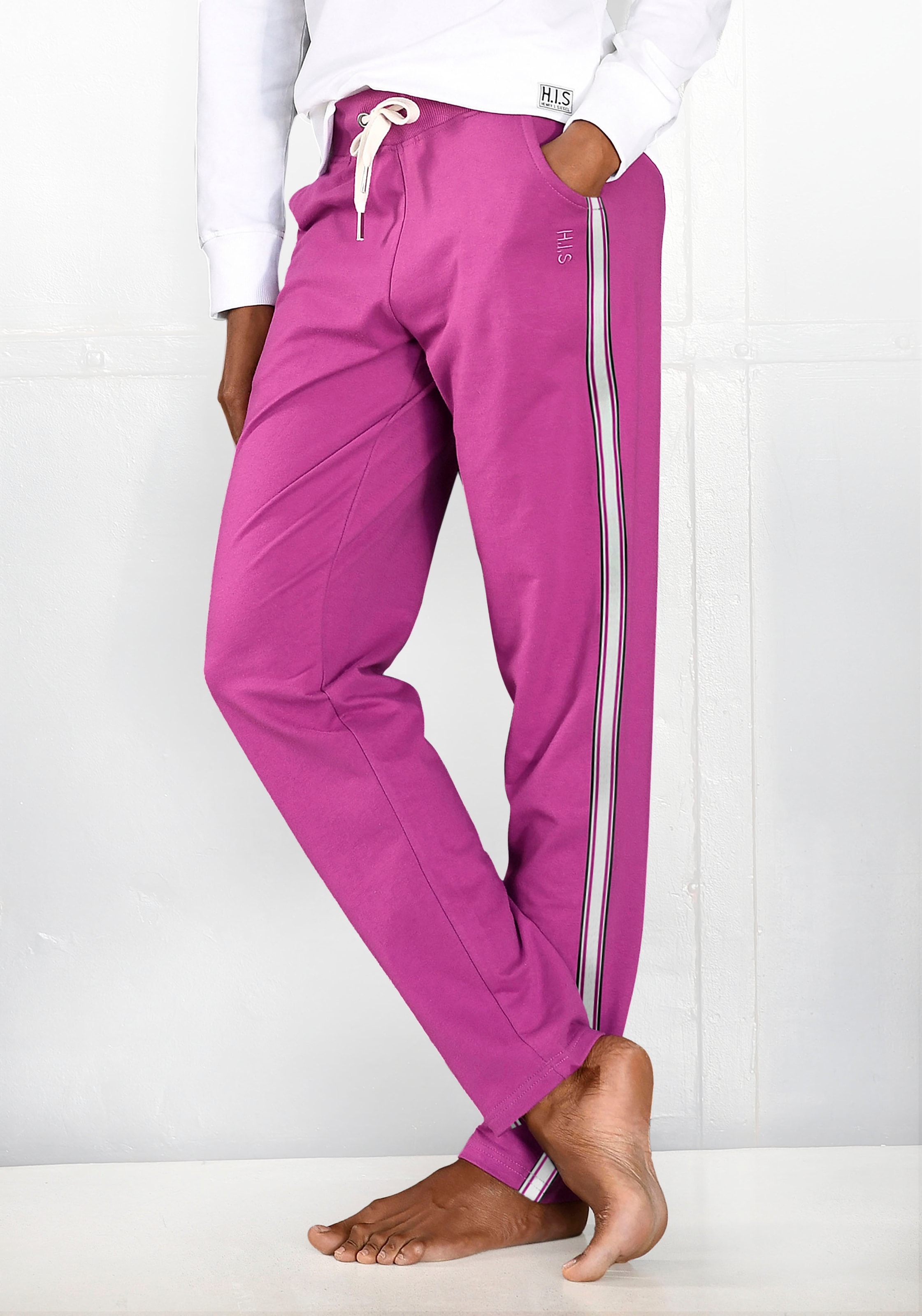 H.I.S Homewearhose  -Loungehose mit seitlichen Streifen und Eingrifftaschen, Loungewear
