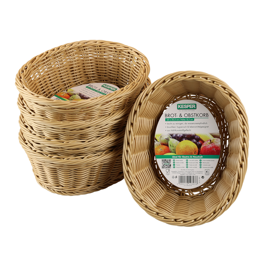 KESPER® Brotkorb »Brot- und Obstkorb, 5er Set« Set, 5 Stk. tlg. Breite ca. 25 cm