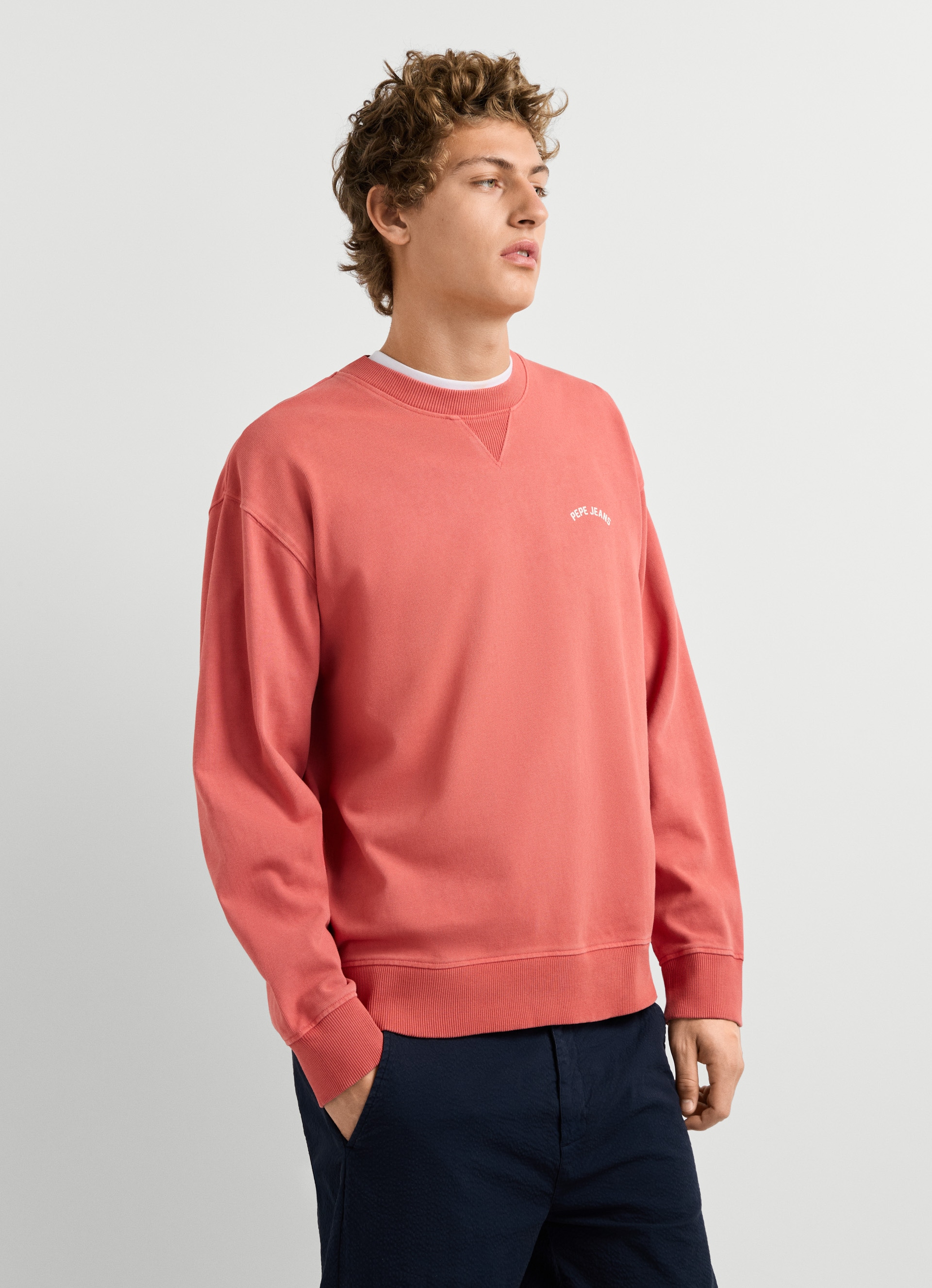 Pepe Jeans Sweatshirt »JOHN CREW«, mit Rippeinsatz am Rundhals, Logoschriftzug
