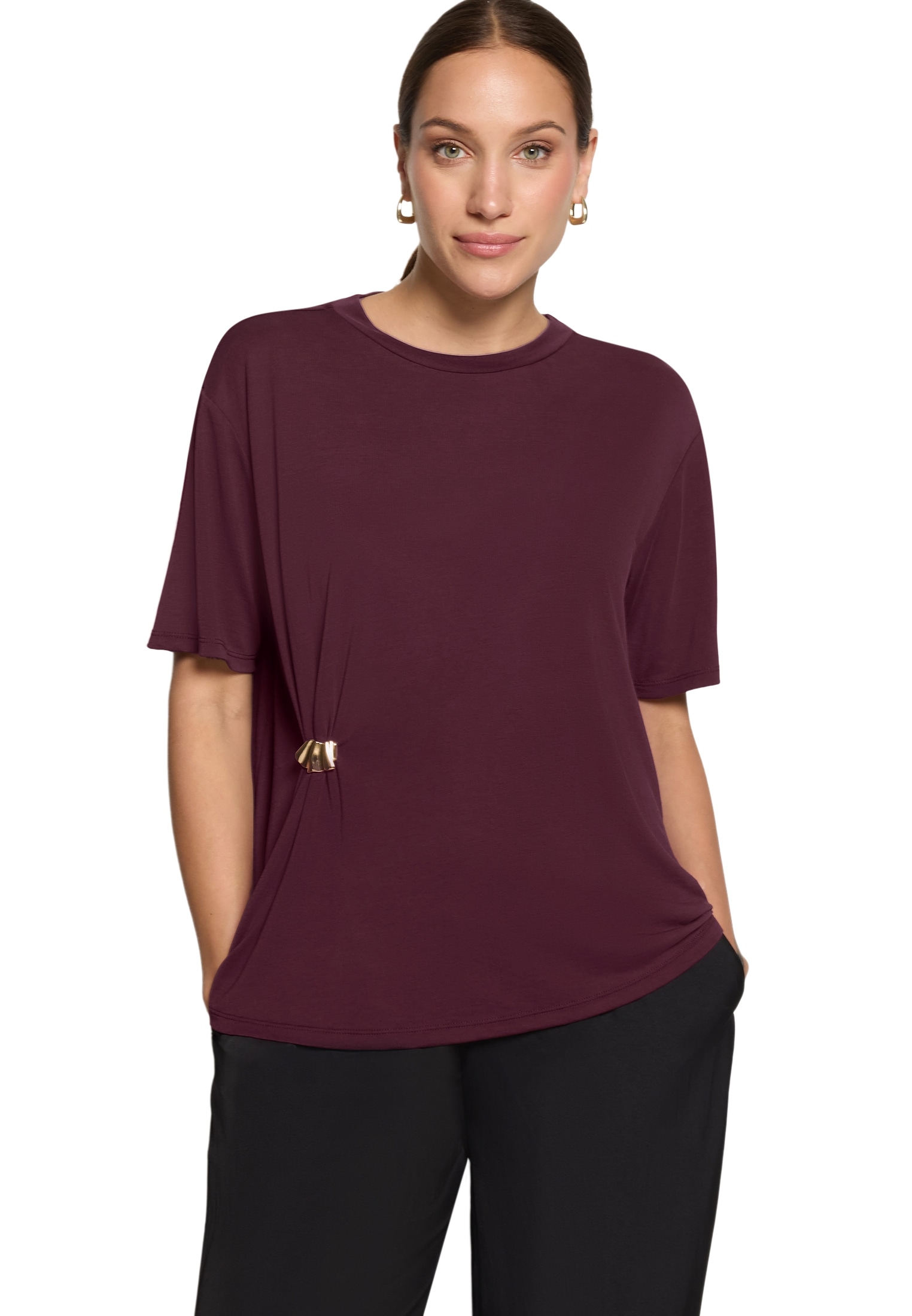 Zero Kurzarmshirt »Halbarm-Shirt mit Schnalle«