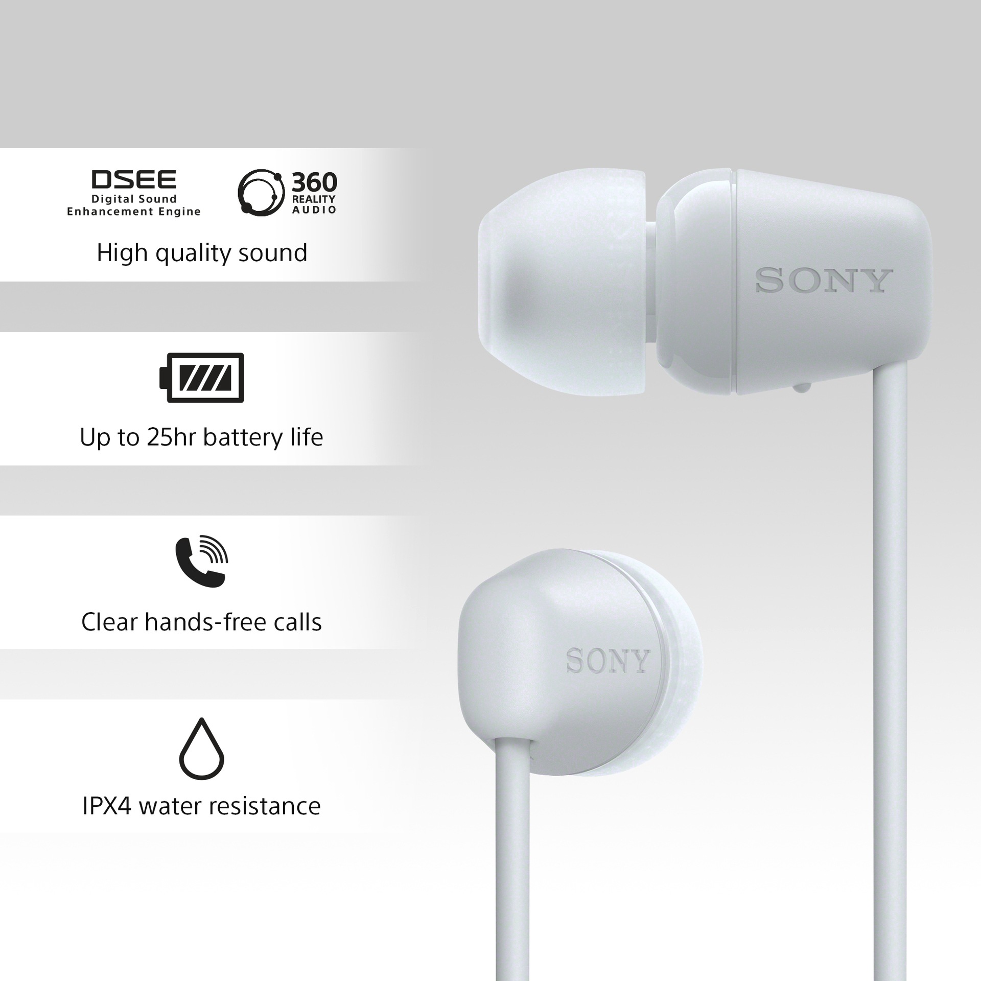 Sony In-Ear-Kopfhörer »In-Ear Kopfhörer WI-C100«, Sprachsteuerung