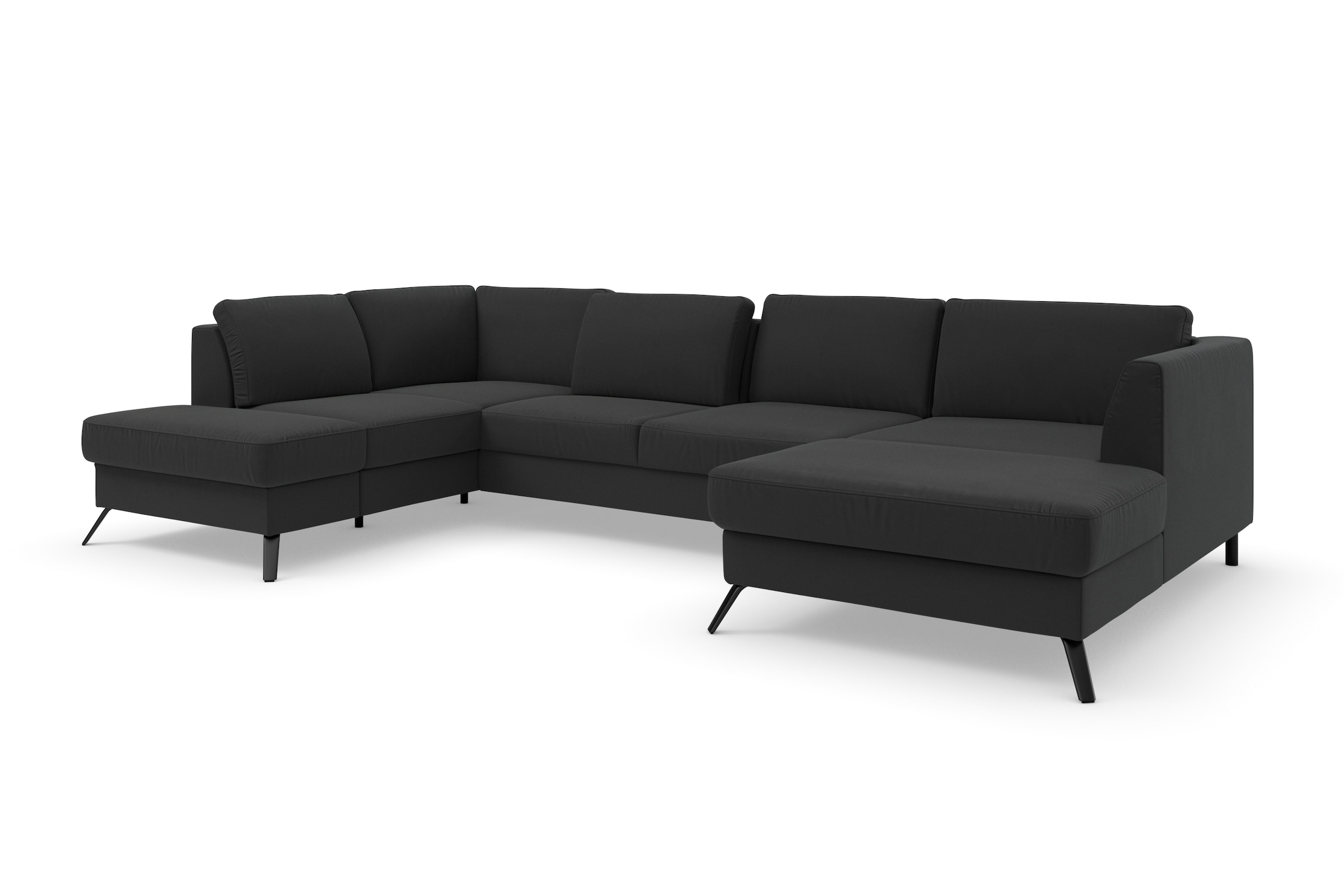 sit&more Wohnlandschaft »Olsen U-Form«, inklusive Sitztiefenverstellung, wahlweise mit Bettfunktion, 15cm hoch