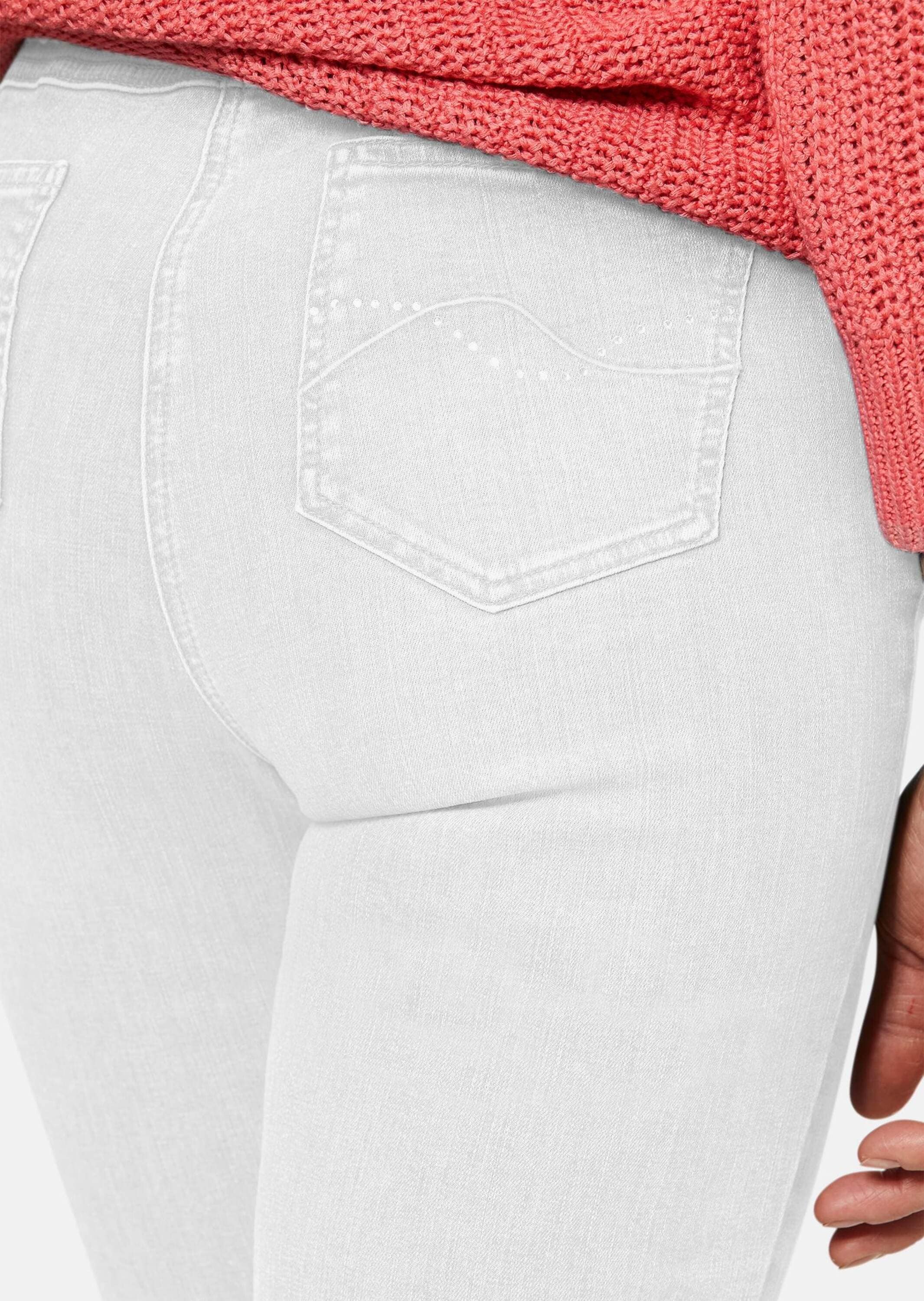 GOLDNER 2-in-1-Hose »Kurzgröße Verkürzte Jeanshose mit ausgestelltem Saum«