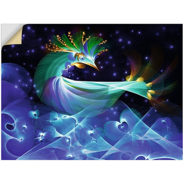 Artland Wandbild »Zaubervogel im Meer der Herzen«, Animal Fantasy, (1 St.),  als Alubild, Leinwandbild, Wandaufkleber oder Poster in versch. Größen  bestellen bei OTTO