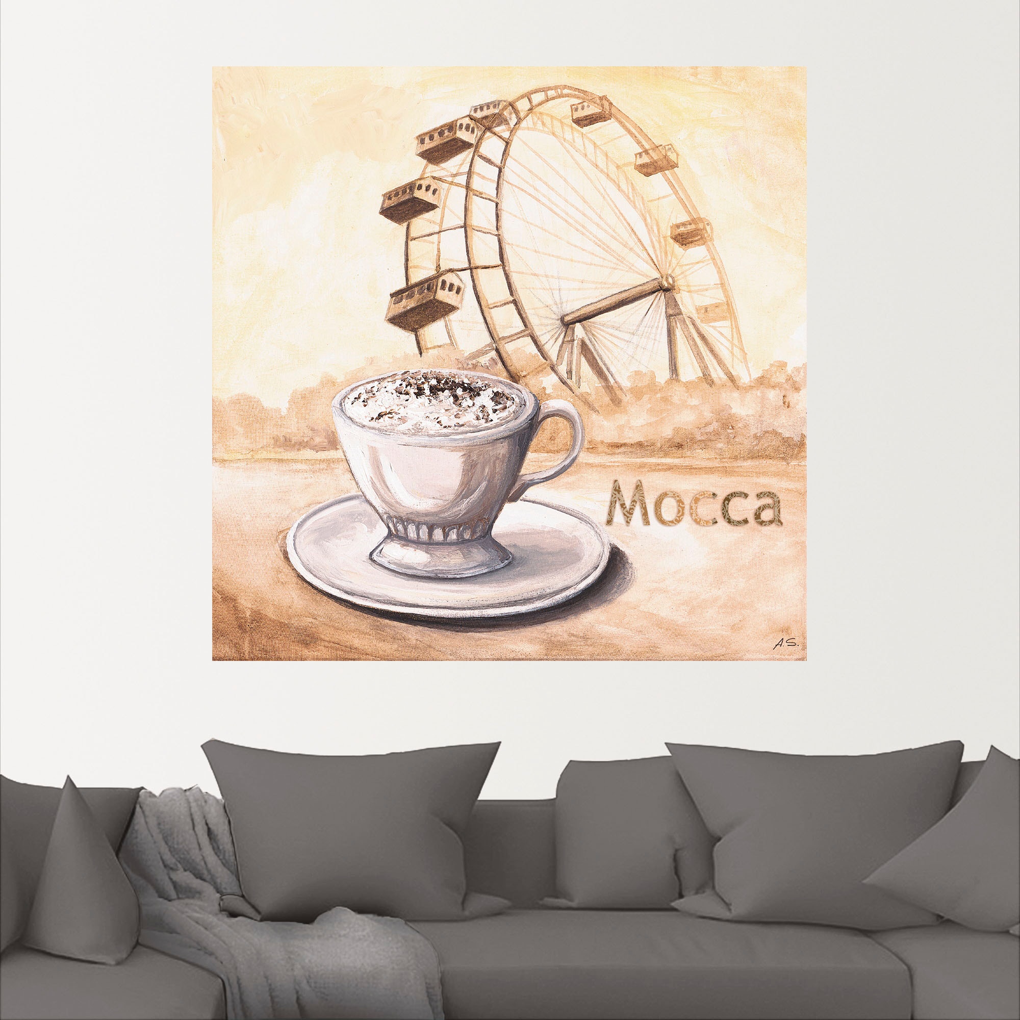 Artland Wandbild »Mocca in Wien«, Kaffee Bilder, (1 St.), als Leinwandbild, Wandaufkleber in verschied. Größen