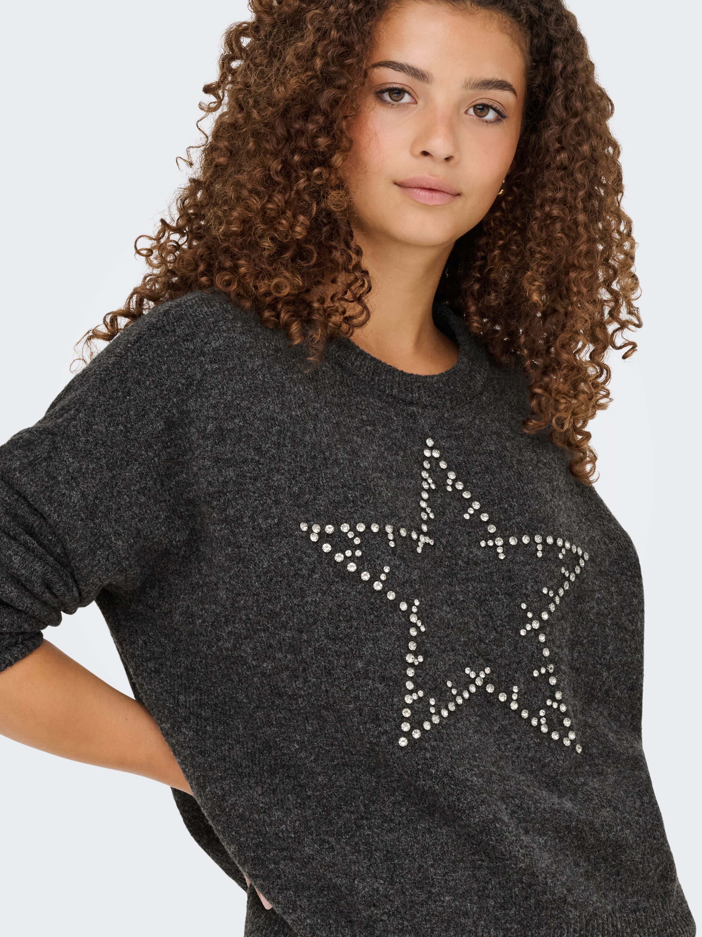ONLY Strickpullover »ONLRENATA LS O-NECK BLING KNT«