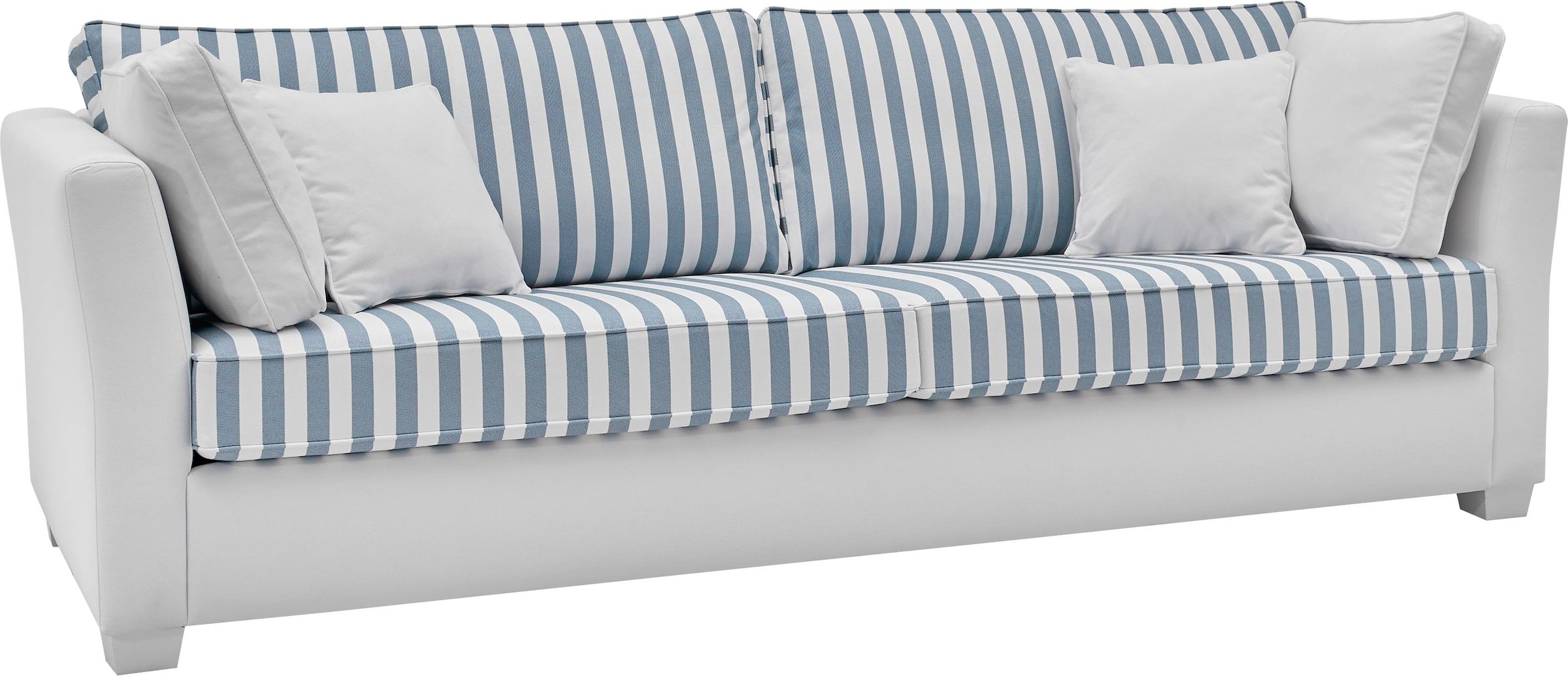Home affaire 3-Sitzer »CALIFORNIA«, maritimer Landhausstil, in 3Breiten, mit Holzfüßen Weiß lackiert