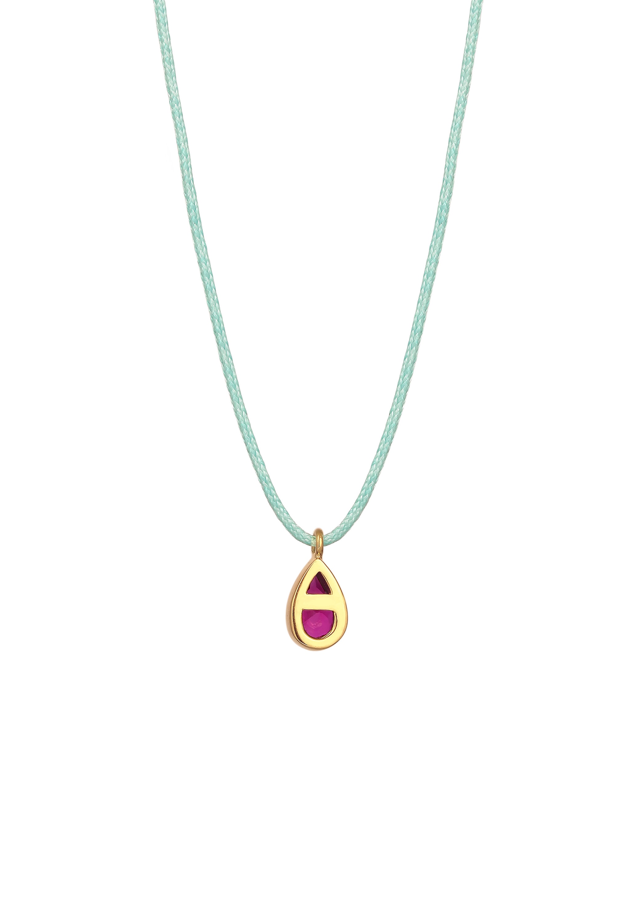 Elli Choker »Halskette Choker Tropfen Synthetischer Rubin 925 Sterling Silber vergoldet«