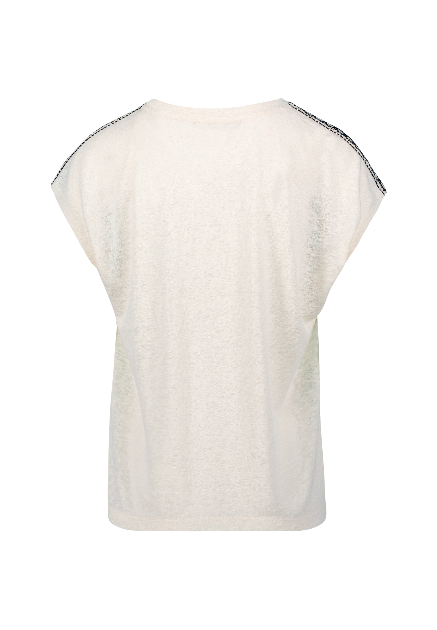 Zero Shirttop »Shirt mit Kontraststickerei«