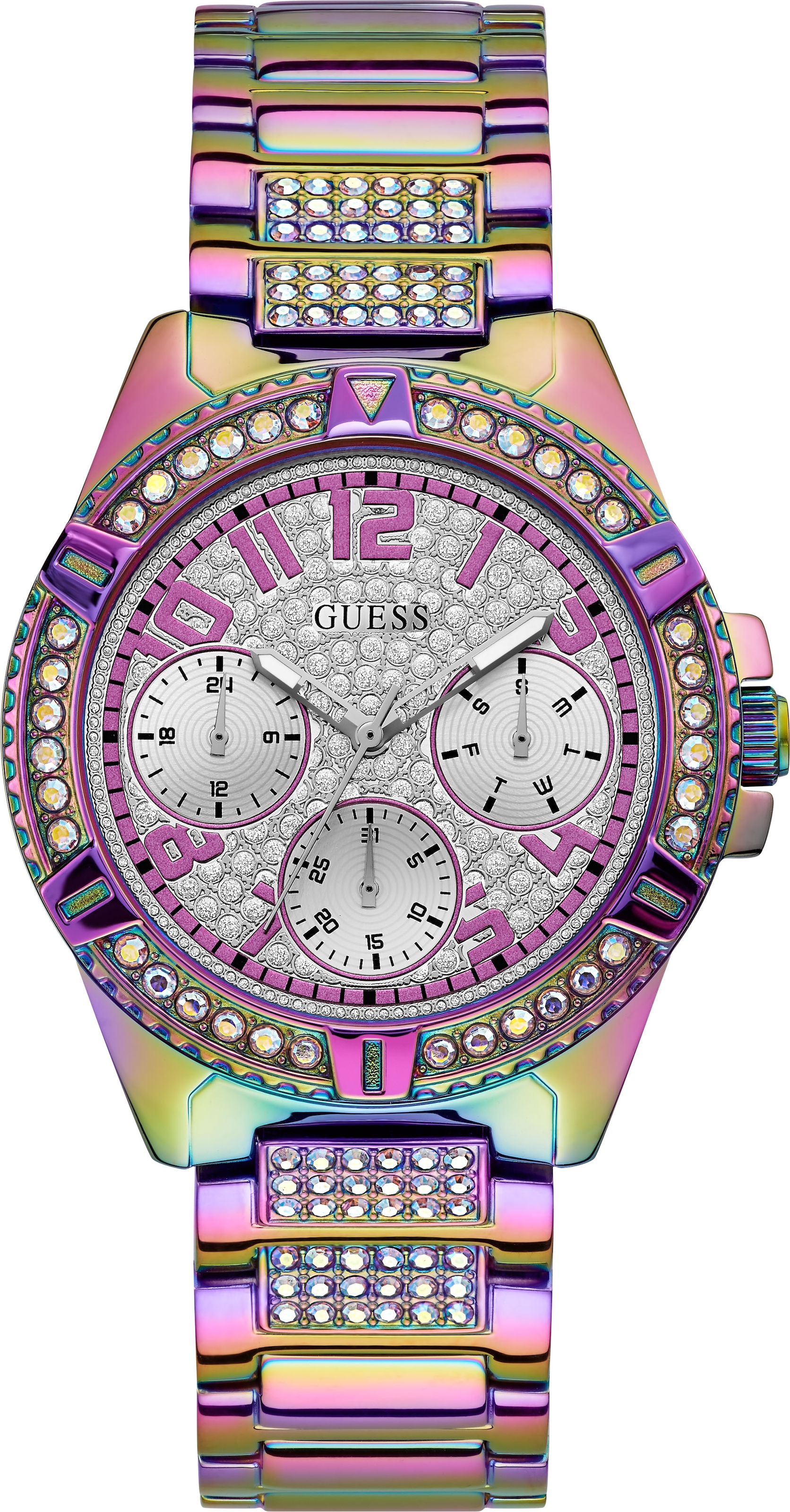 Guess Multifunktionsuhr »LADY FRONTIER, GW0044L1«, Armbanduhr, Quarzuhr, Damenuhr