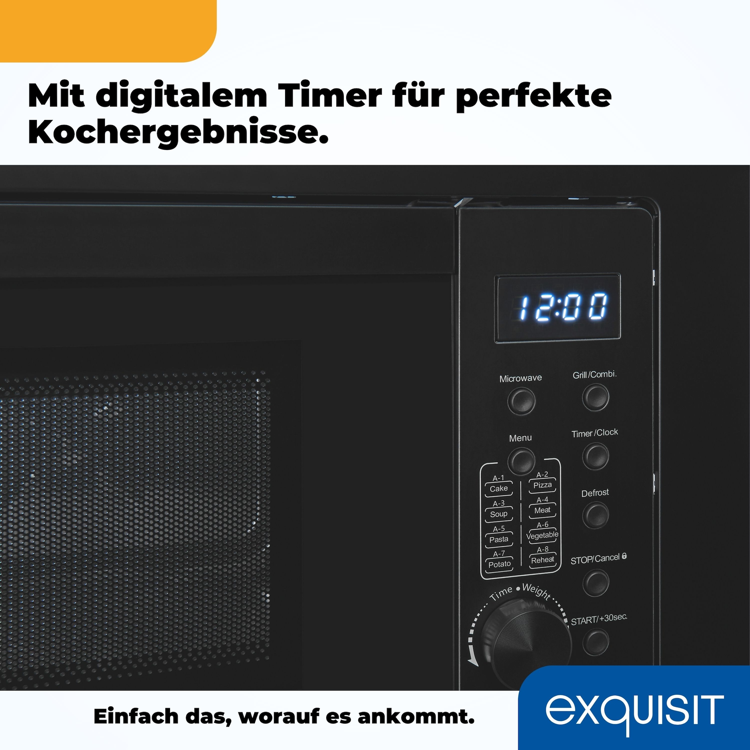 exquisit Einbau-Mikrowelle »EMW20-DG-020«, Grill-Mikrowelle, 1300 W