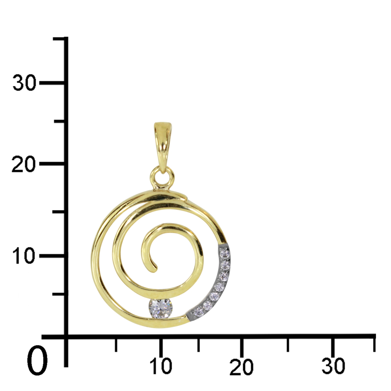 OSTSEE-SCHMUCK Kettenanhänger »- Spirale - Gold 333/000 - Zirkonia«