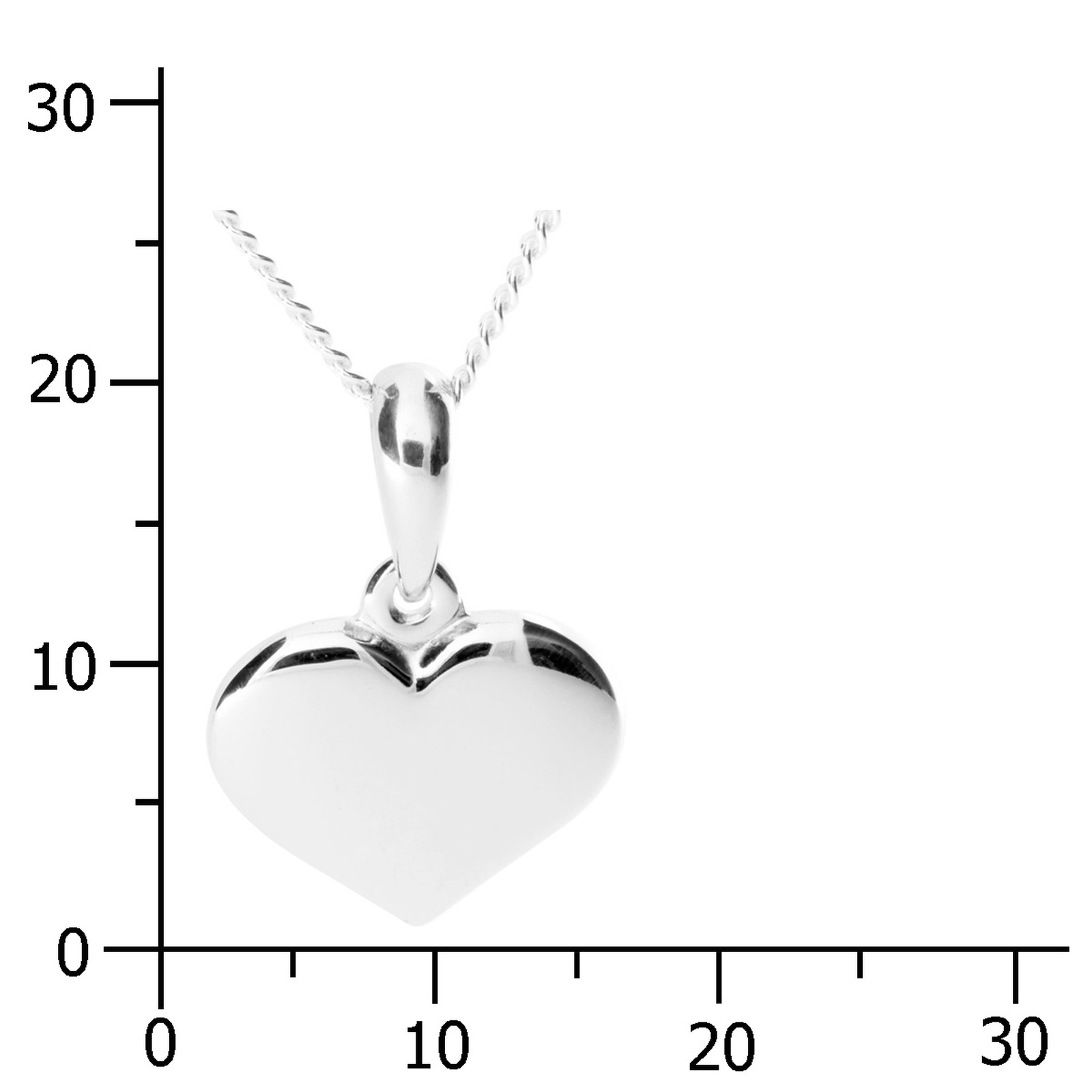 OSTSEE-SCHMUCK Kette mit Anhänger »- Herz 15 mm - Silber 925/000 -,«