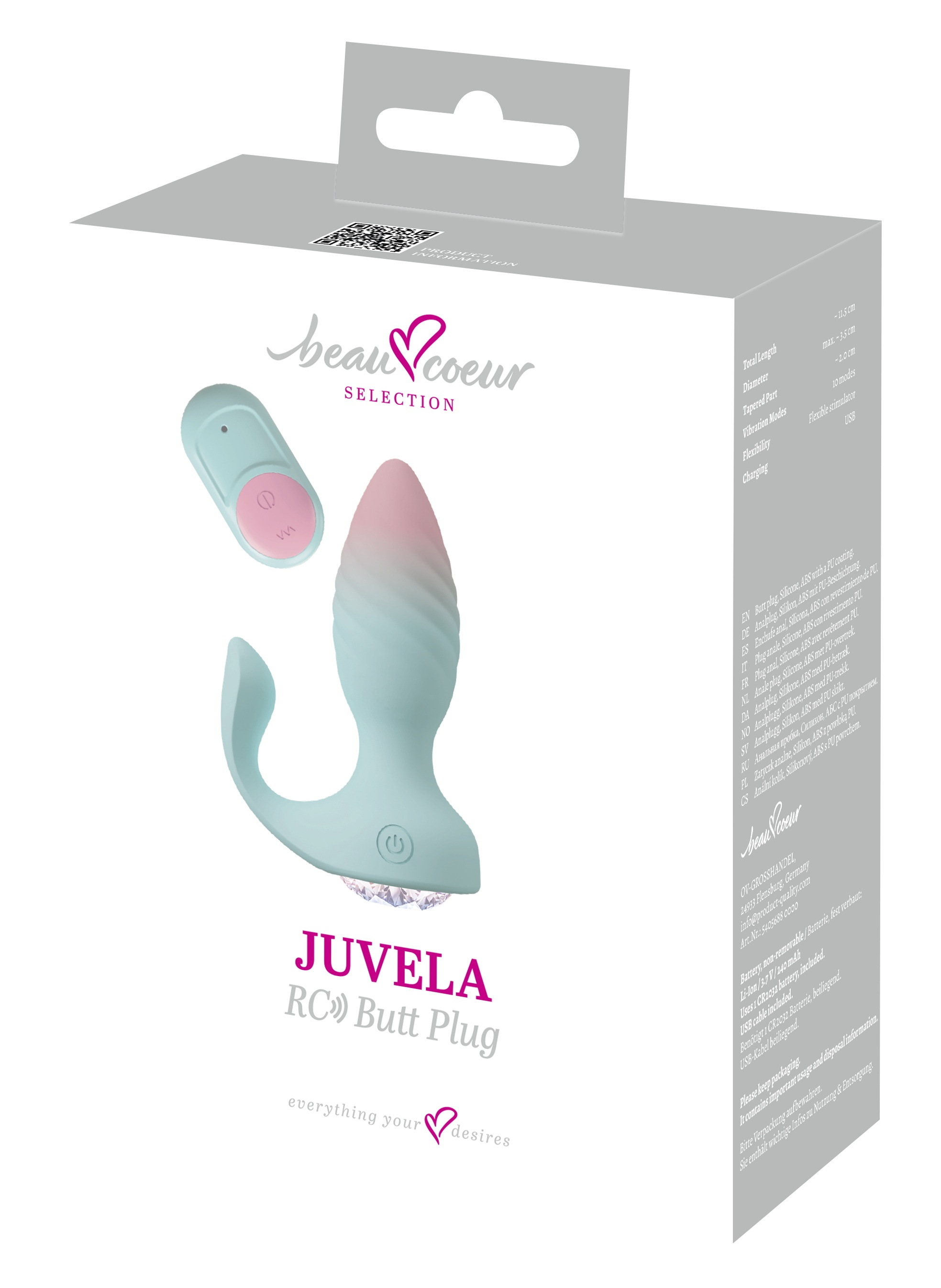 Beau Coeur Anal-Stimulator »Analvibrator JUVELA RC Butt Plug« ()