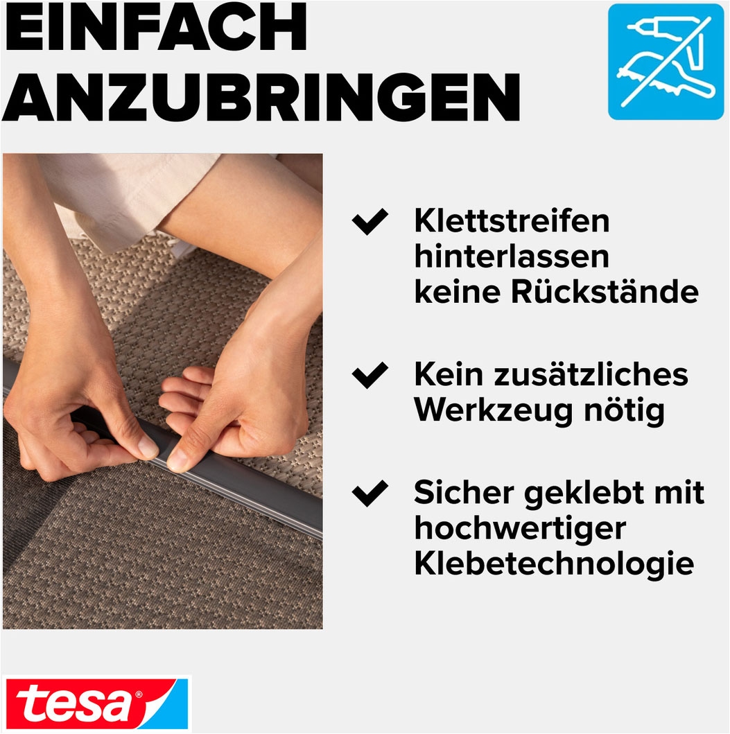 tesa Insektenschutz-Tür »Insect Stop Standard Fliegengitter für Türen - 0.95 m : 2.2 m« Packung, Fliegennetz, Klettband, 1 Stk. tlg. Lamellentür für Balkon & Terrasse