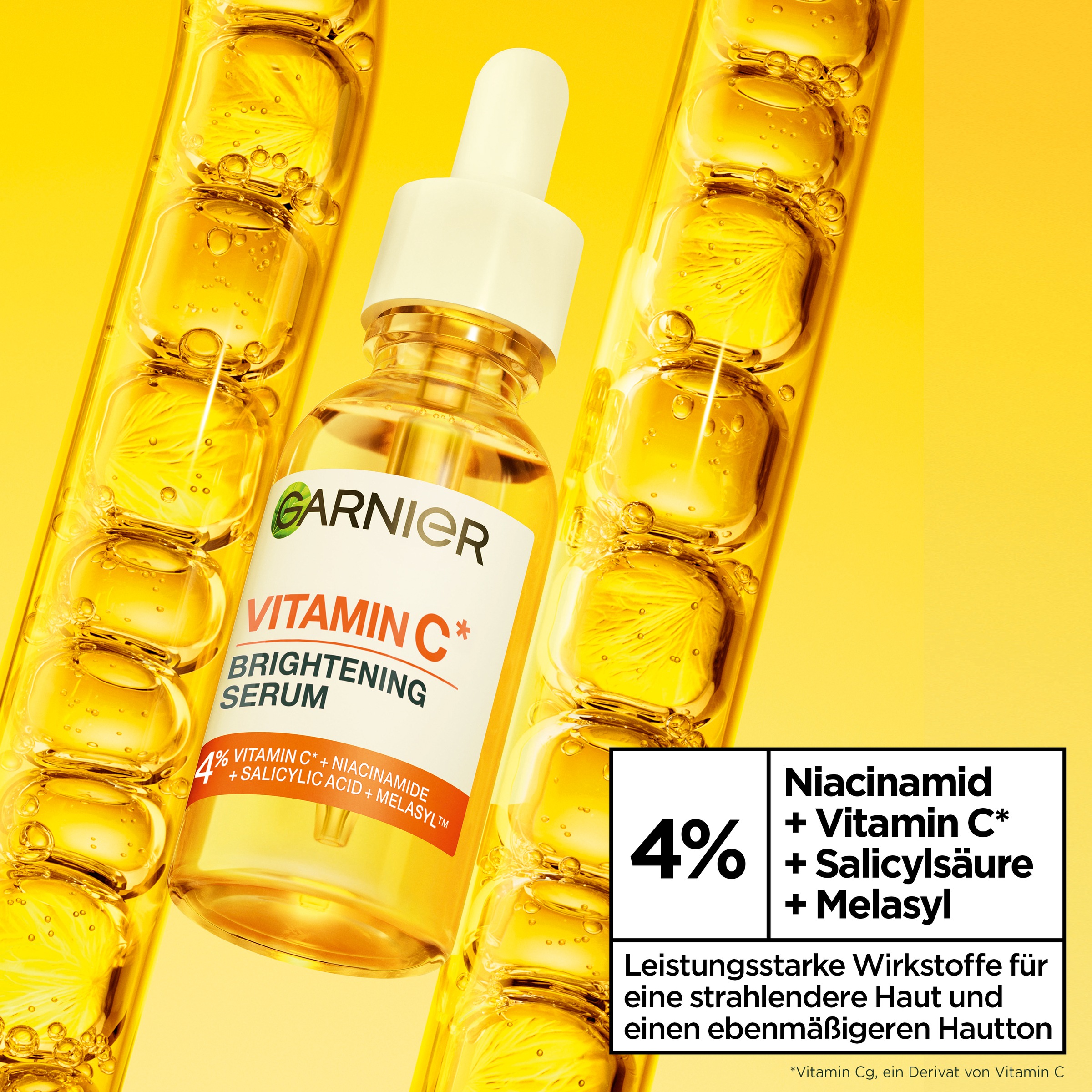 GARNIER Gesichtsserum »SkinActive Vitamin C« wirkt Pigmentflecken entgegen, die Haut wird glatter