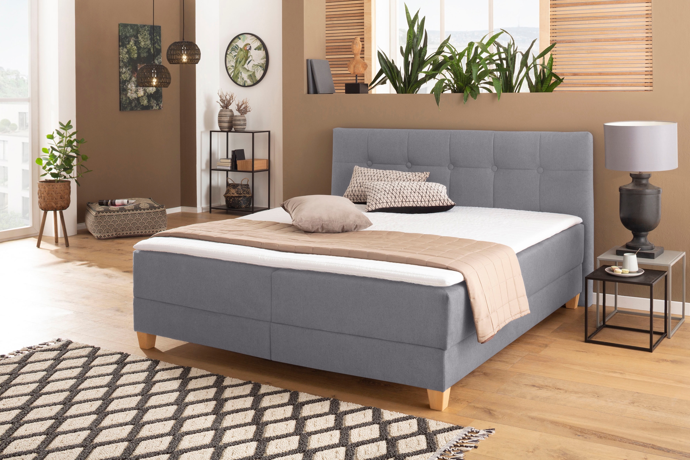 Home affaire Boxbett »Lonrai«, in H2,H3 & H4 und XXL - Überlänge 220cm wählbar, inkl. Topper