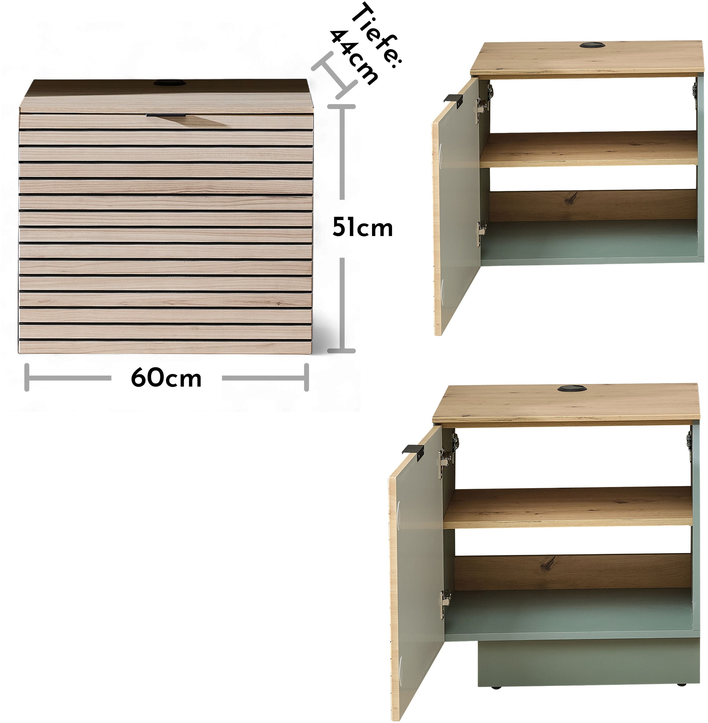 Innostyle TV-Schrank »INA TV-Lowboard, 60 x 51 x 44 cm (B/H/T)« 1 Stk. tlg. stehend/hängend verwendbar, 1 türig, Softclose