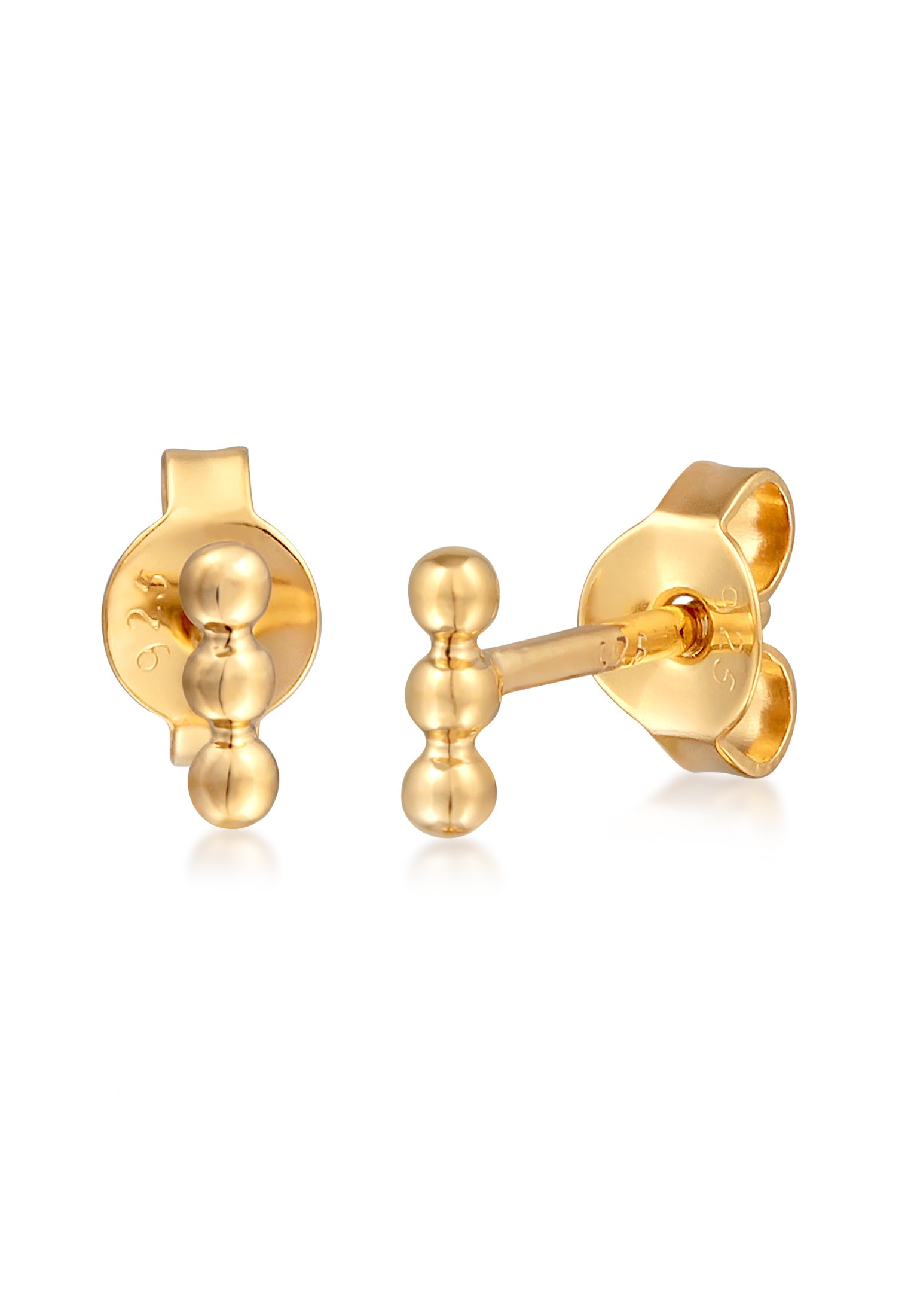 Elli Paar Ohrstecker »Ohrringe Kugel Design Dots Ohrstecker 925 Silber vergoldet«