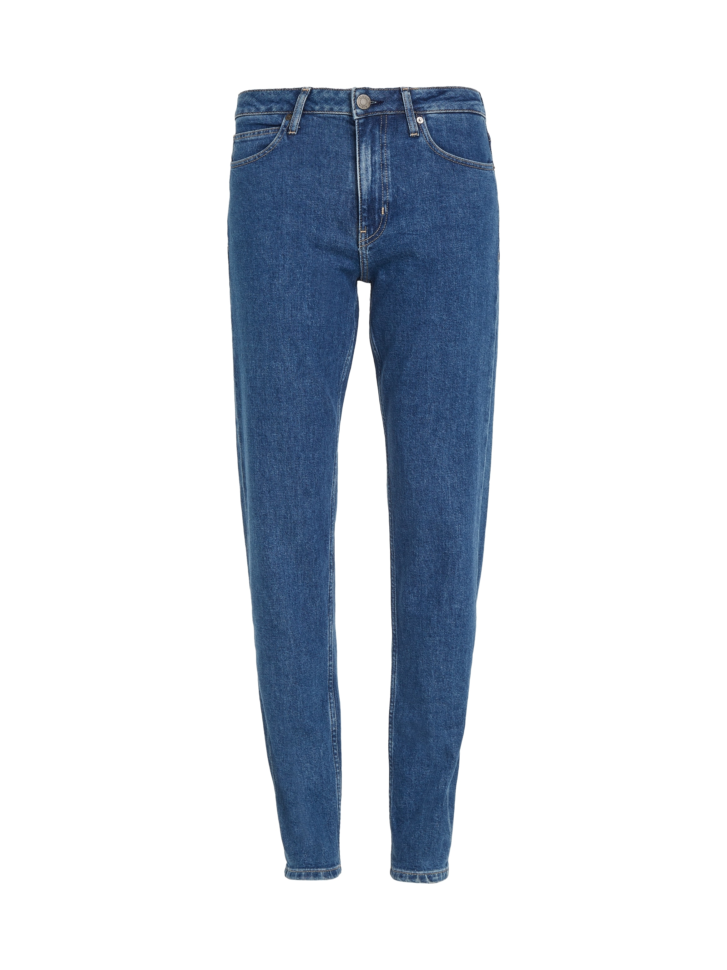 Calvin Klein Slim-fit-Jeans »MR SLIM - SOFT BLACK«, mit Leder-Brandlabel am hinteren Bundabschluss